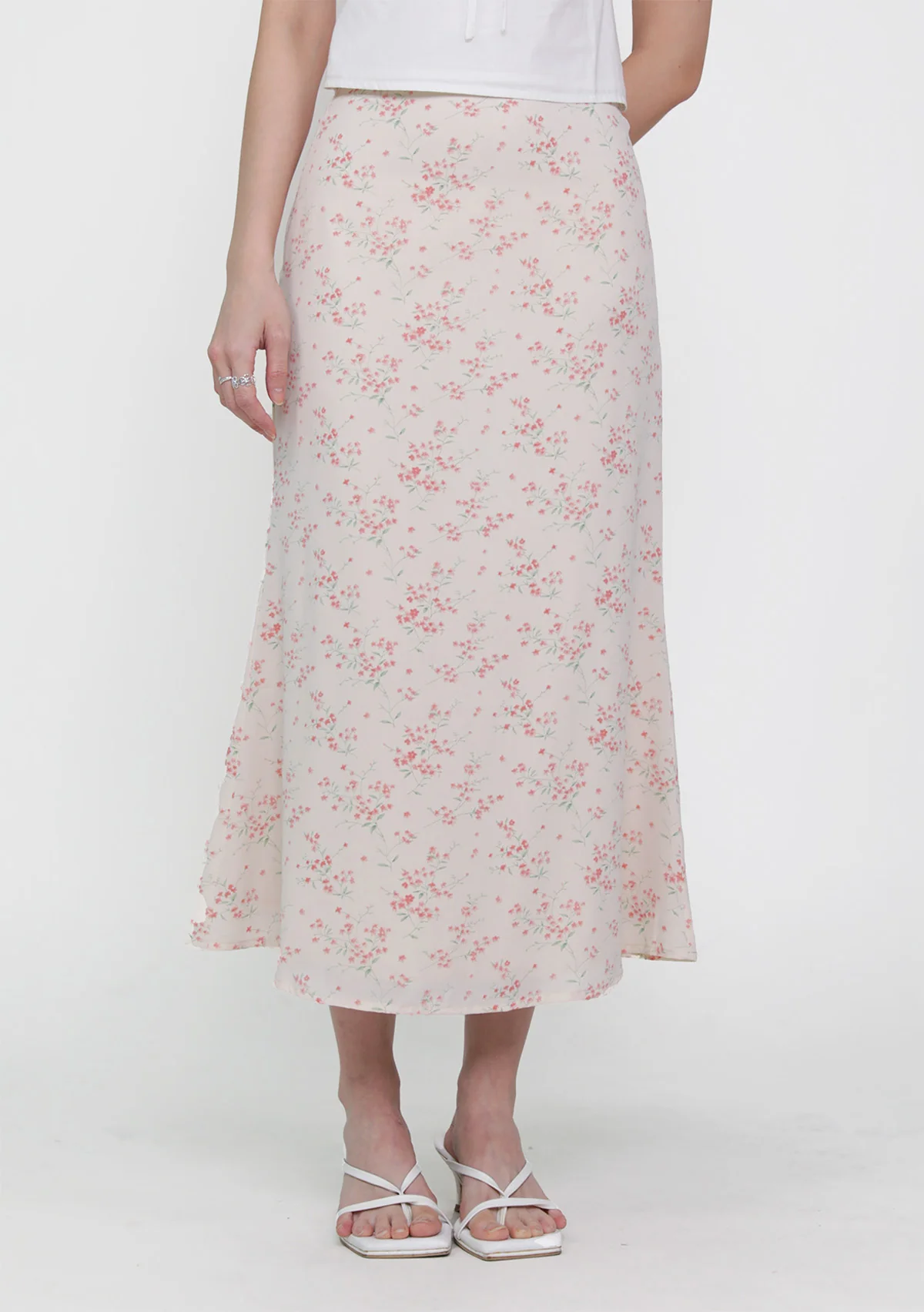 Marilyn Bias Cut Midi Skirt (Floral) - Image 4