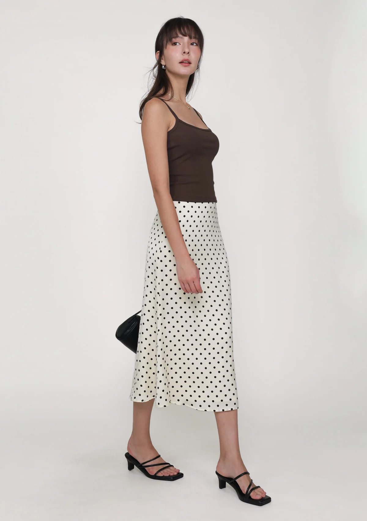 Marilyn Bias Cut Midi Skirt (Polka Dot) - Image 2