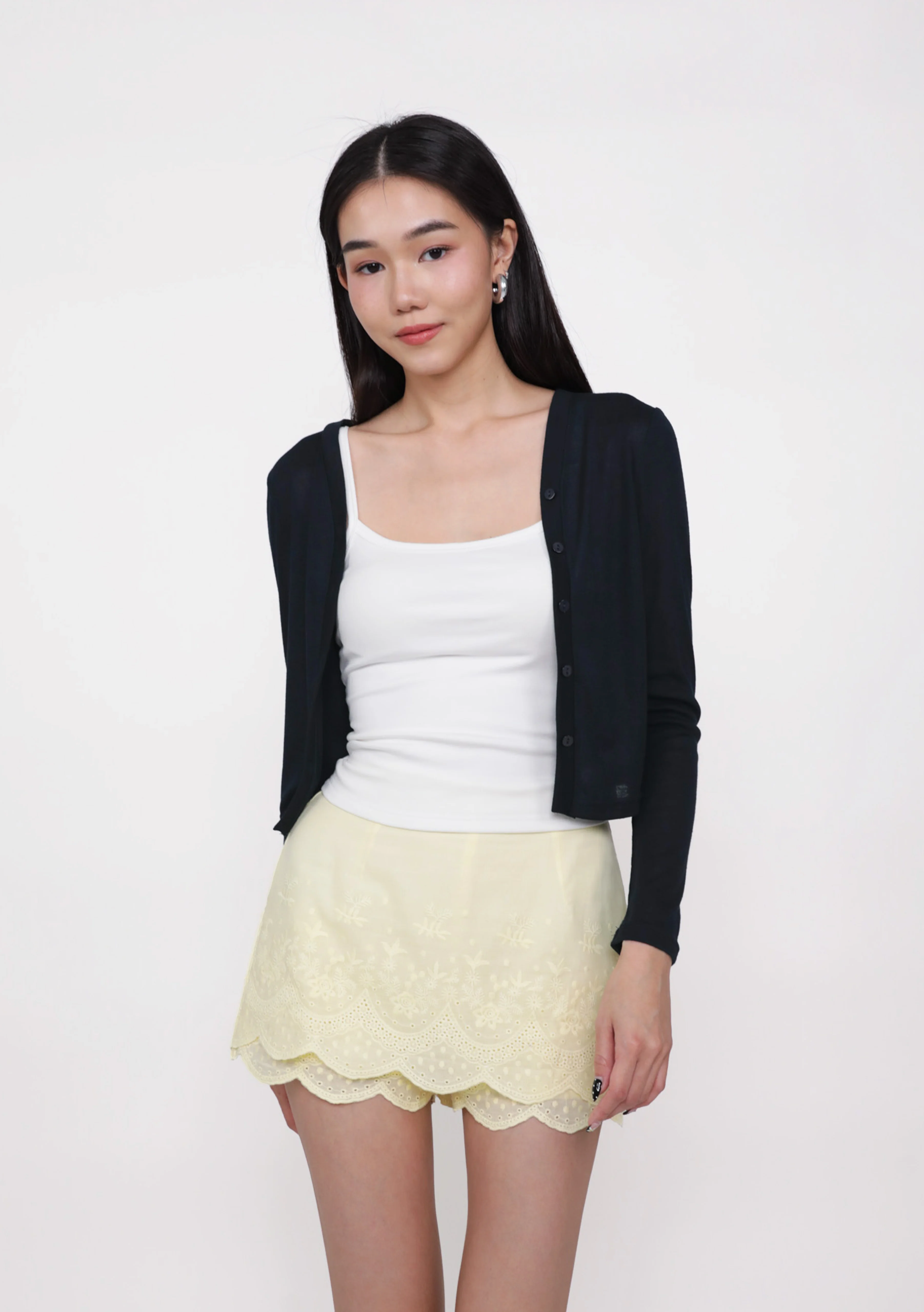 Maris Embroidery Scallop Hem Skorts - Image 2