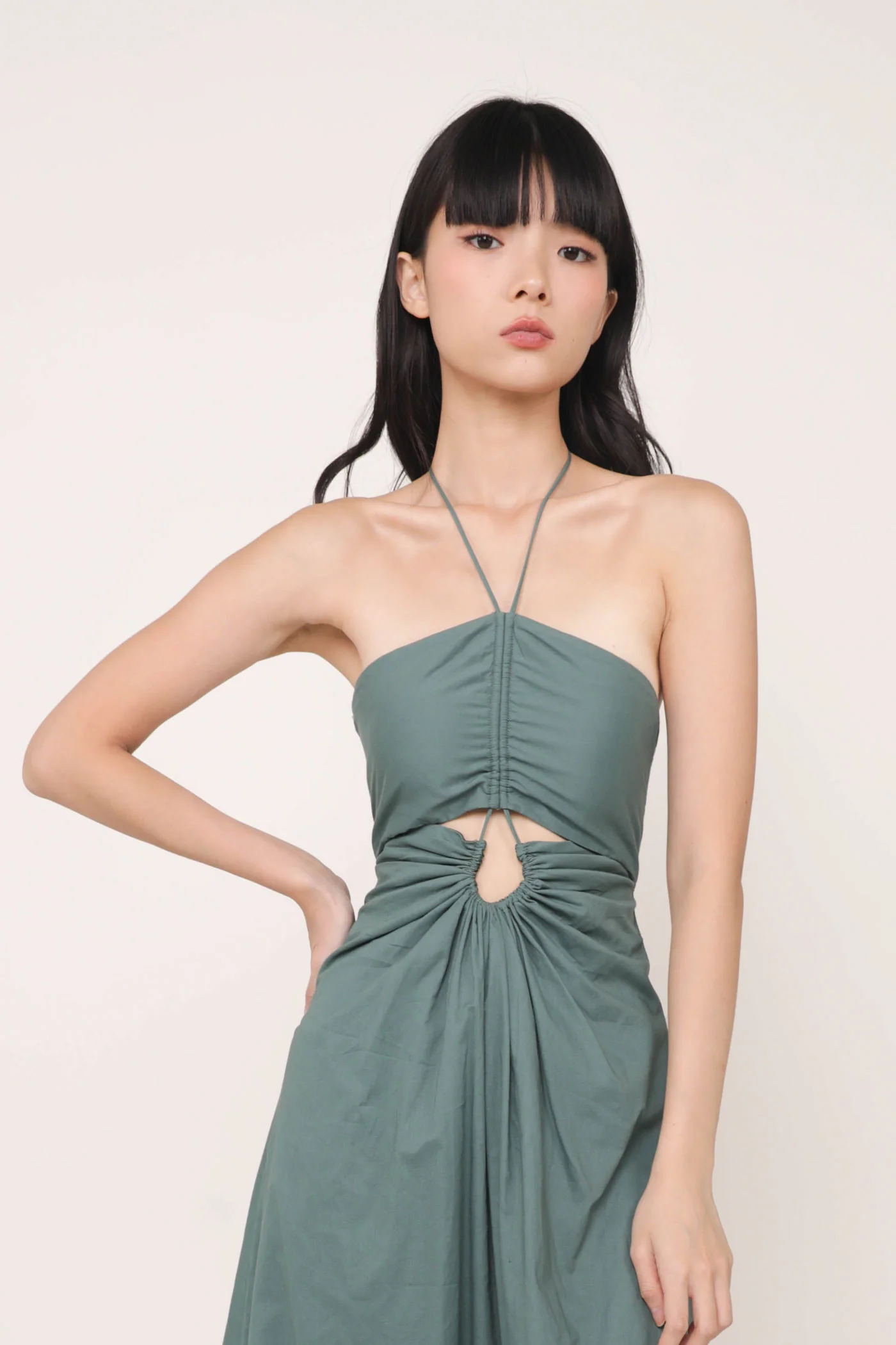 Meia Halter Ruched Padded Dress - Image 5