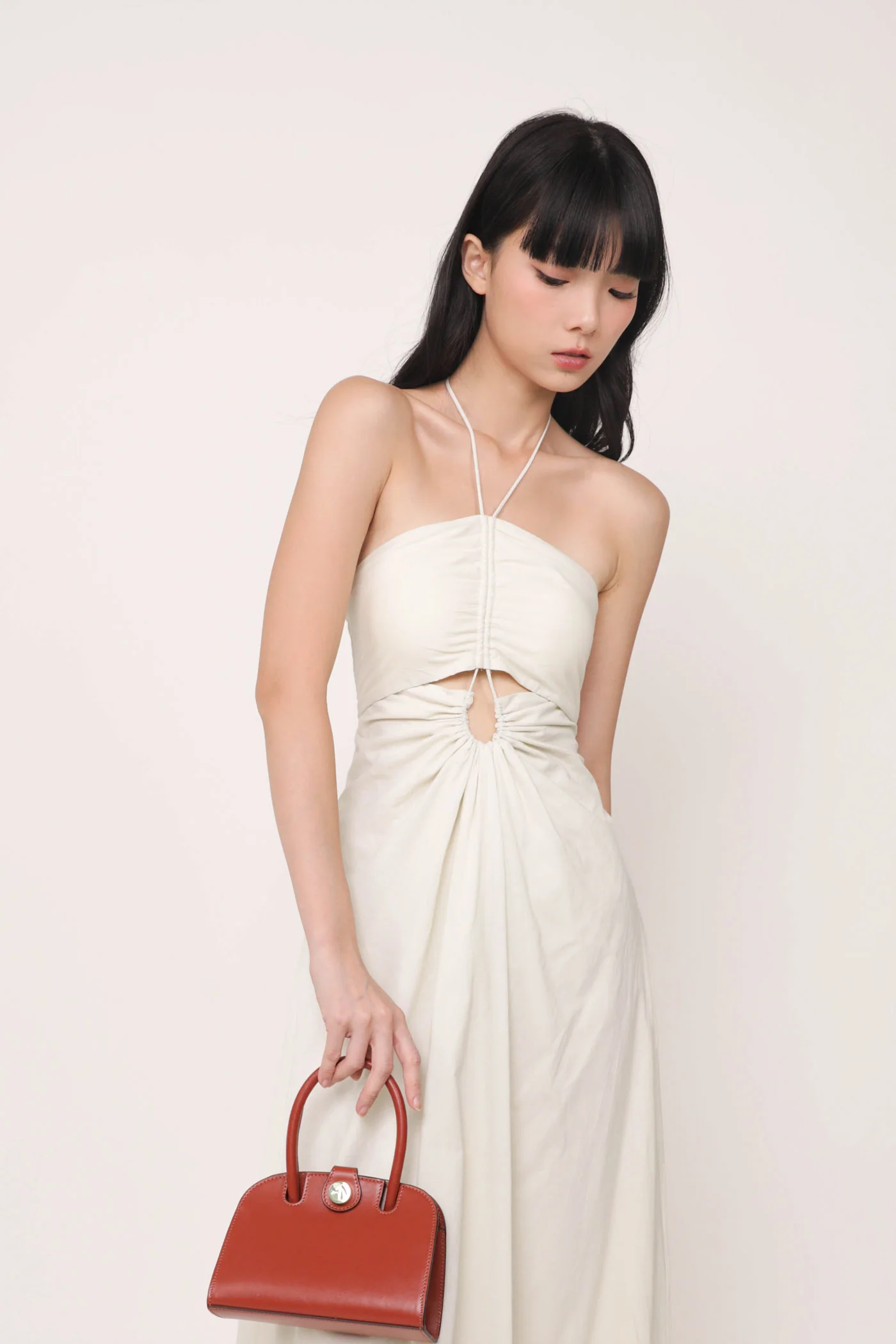 Meia Halter Ruched Padded Dress - Image 9