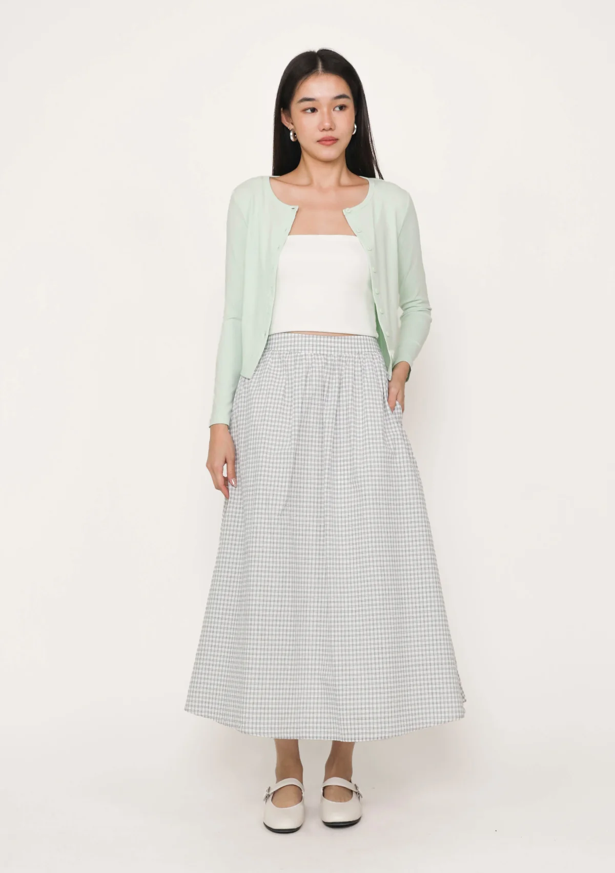 Melanie Flare Midi Skirt (Plaid) - Image 2