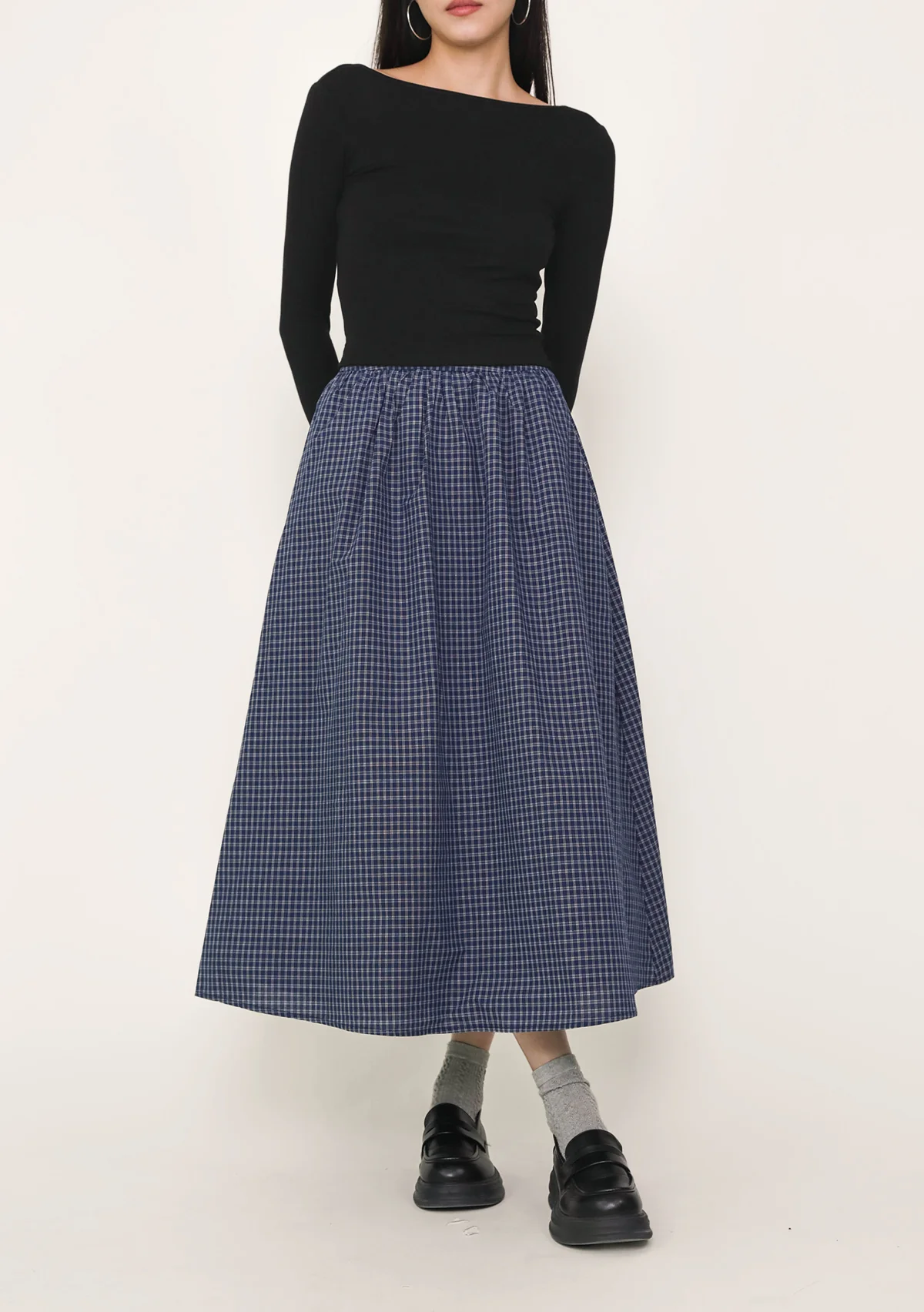 Melanie Flare Midi Skirt (Plaid) - Image 3
