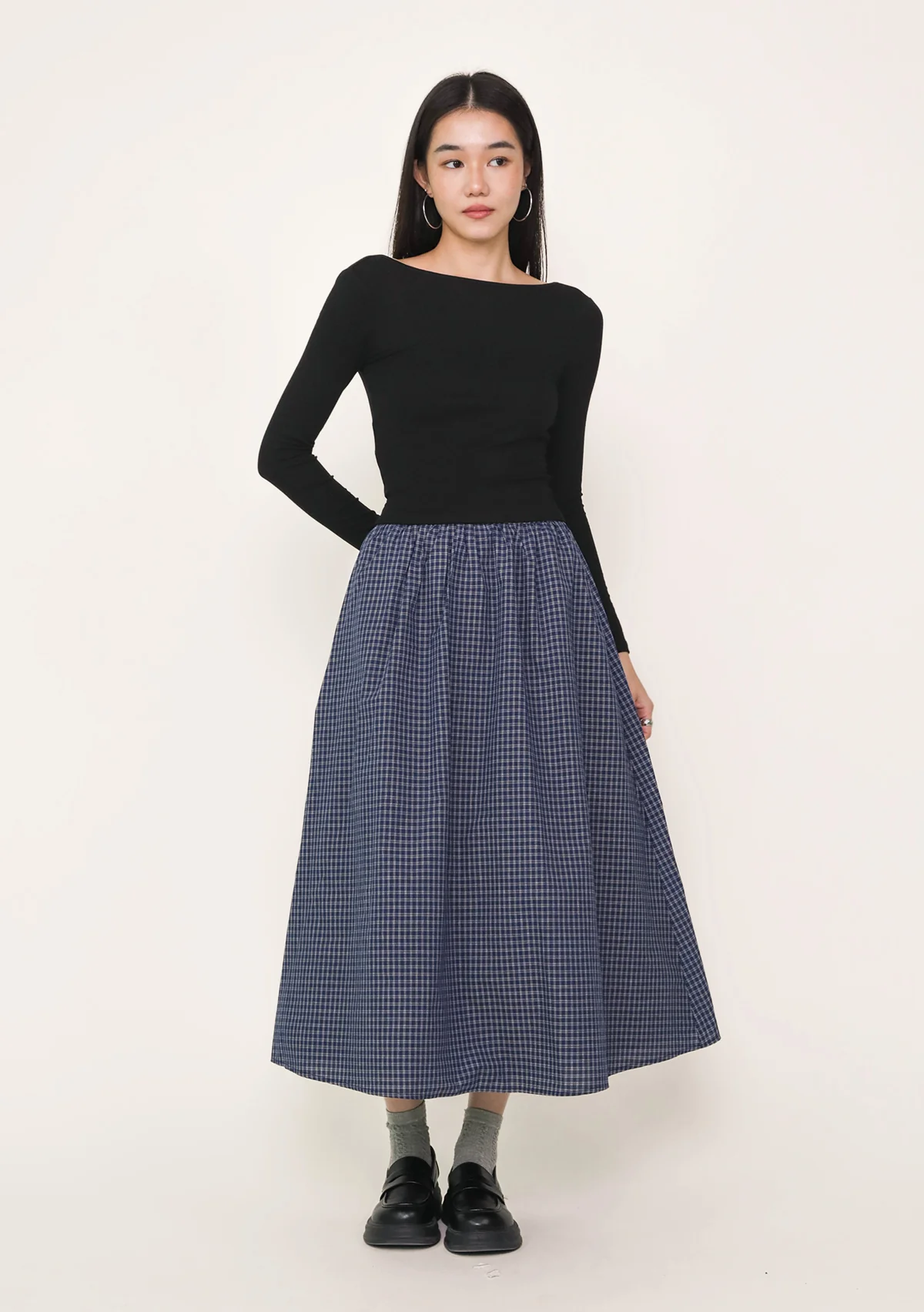 Melanie Flare Midi Skirt (Plaid) - Image 4
