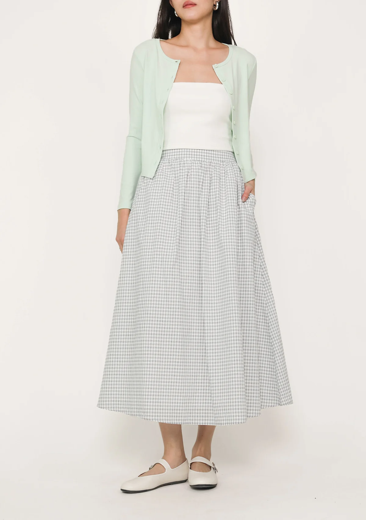 Melanie Flare Midi Skirt (Plaid) - Image 7