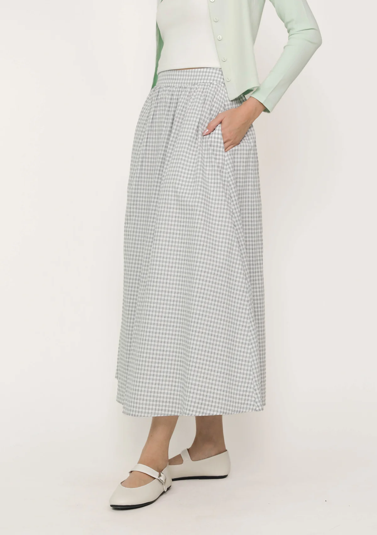 Melanie Flare Midi Skirt (Plaid) - Image 9