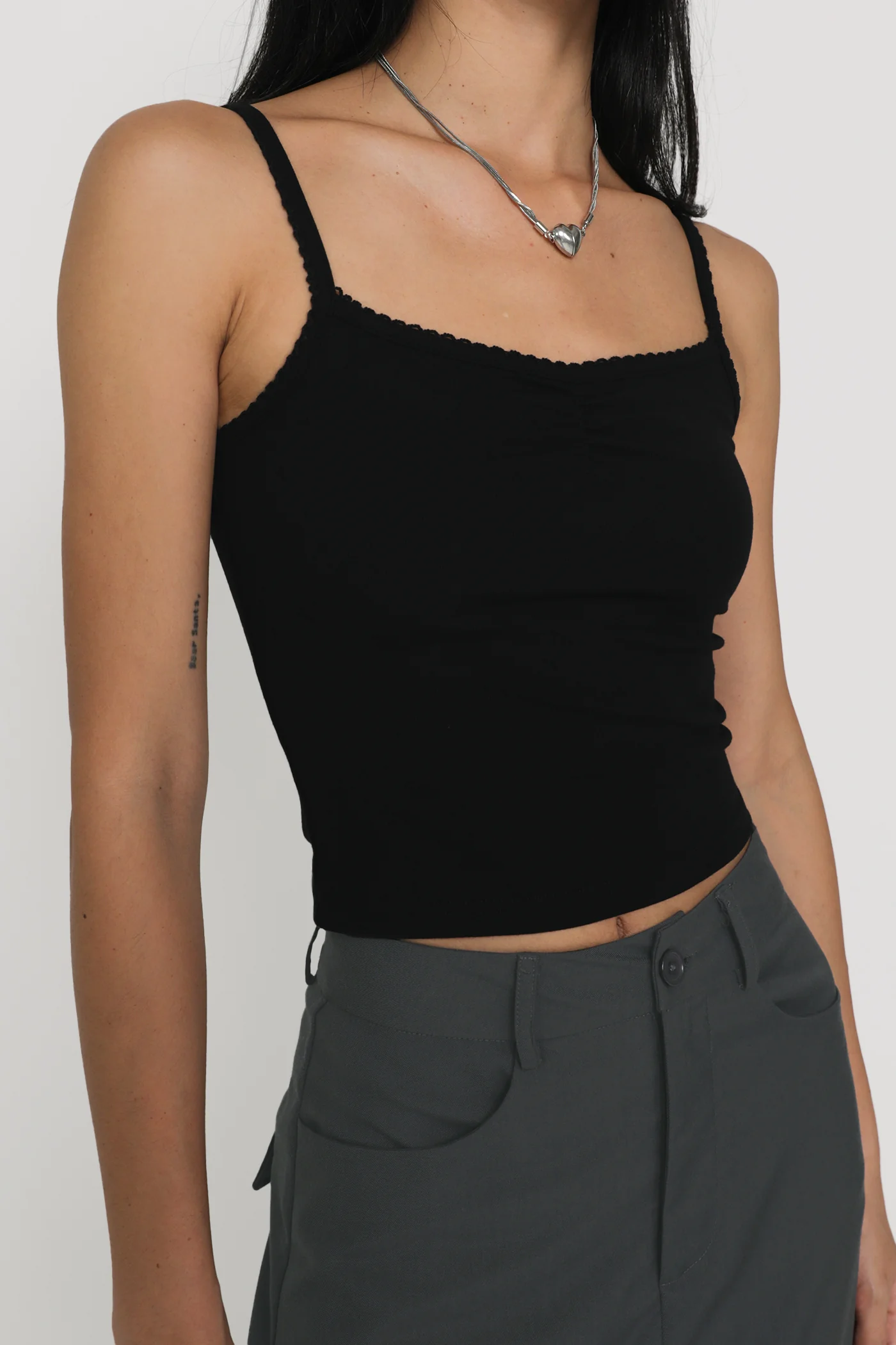 Melissa Crochet Ruched Basic Top - Image 11