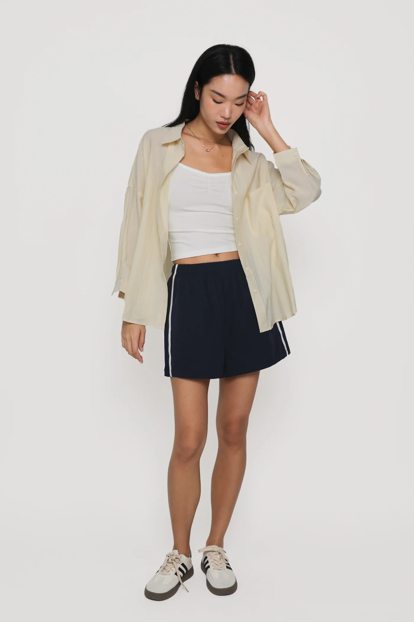 Melissa Crochet Ruched Basic Top - Image 15