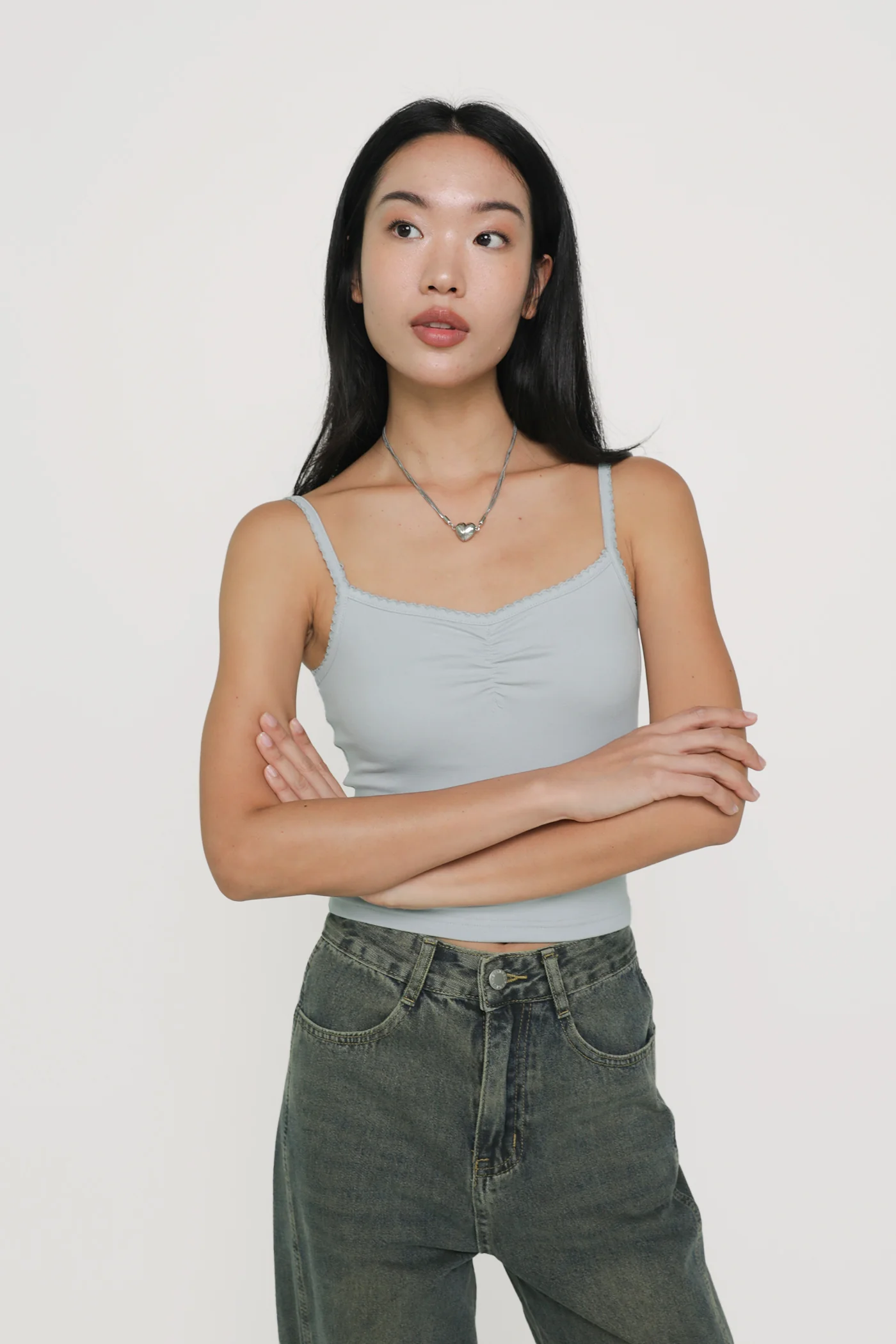 Melissa Crochet Ruched Basic Top - Image 20