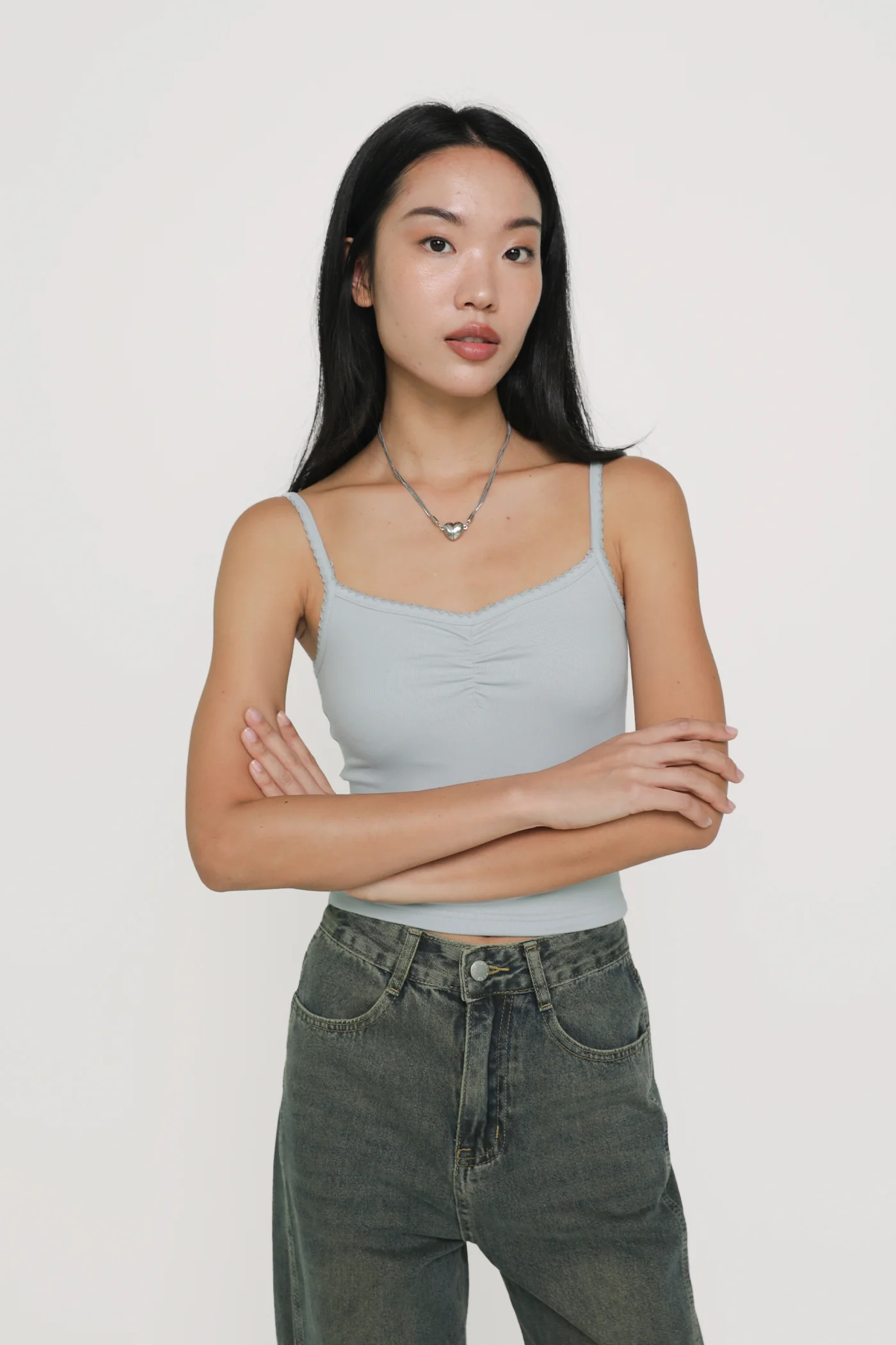Melissa Crochet Ruched Basic Top - Image 22