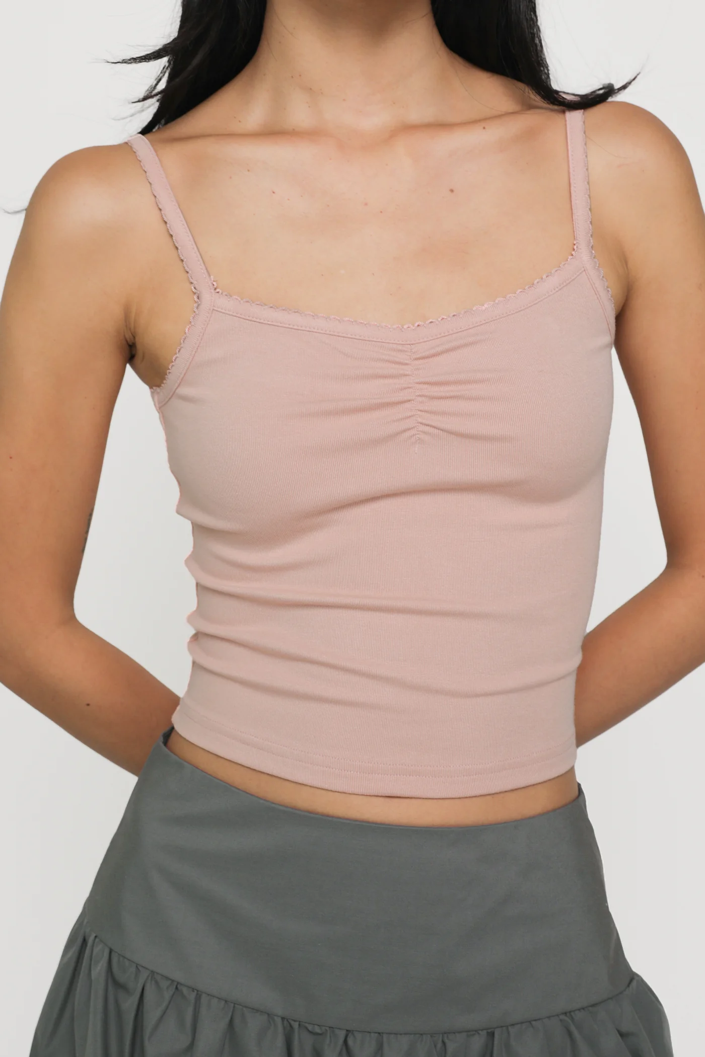 Melissa Crochet Ruched Basic Top - Image 25
