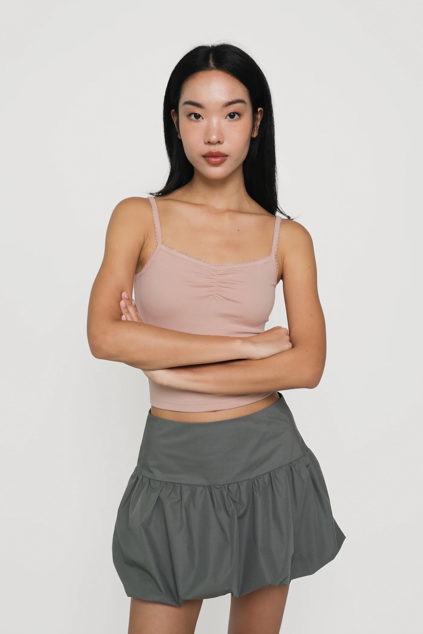 Melissa Crochet Ruched Basic Top - Image 26