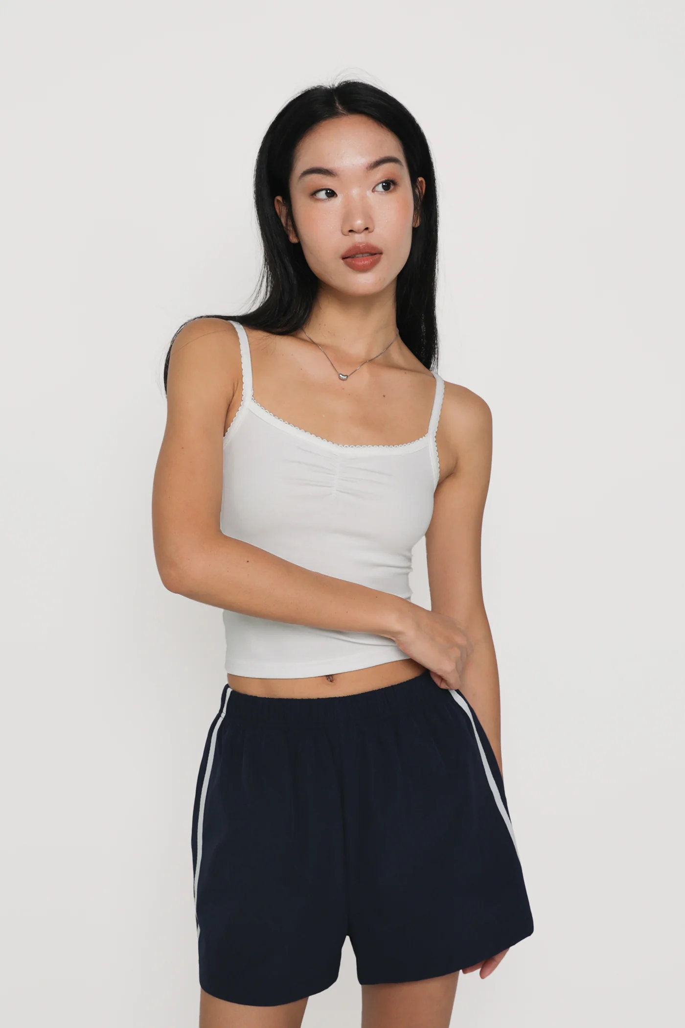 Melissa Crochet Ruched Basic Top - Image 3