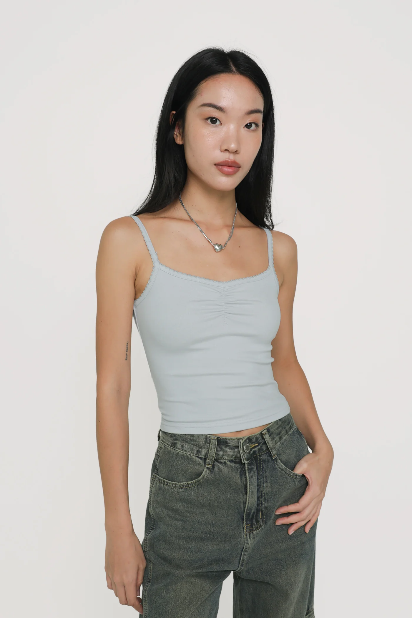 Melissa Crochet Ruched Basic Top - Image 5