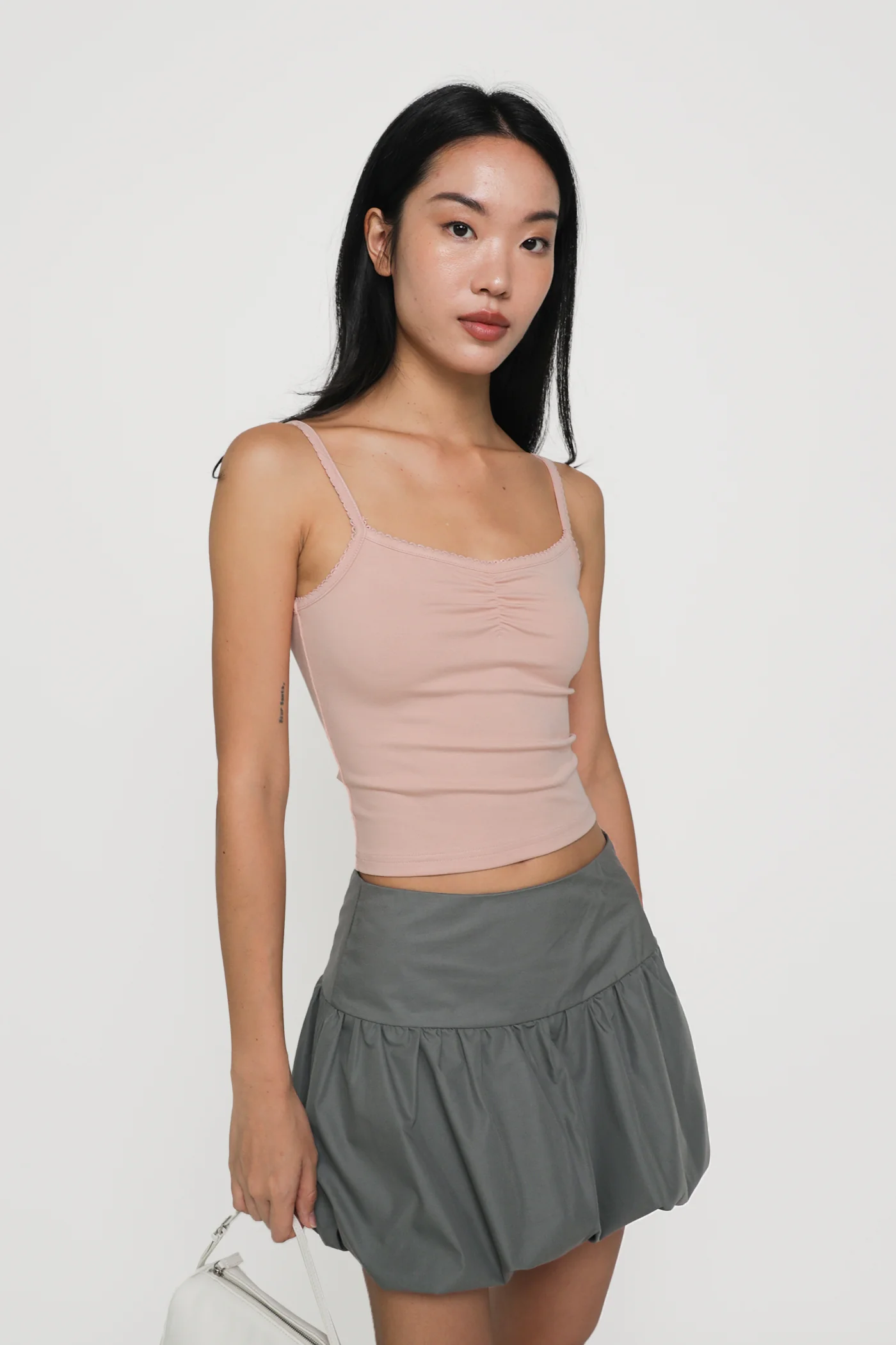 Melissa Crochet Ruched Basic Top - Image 9