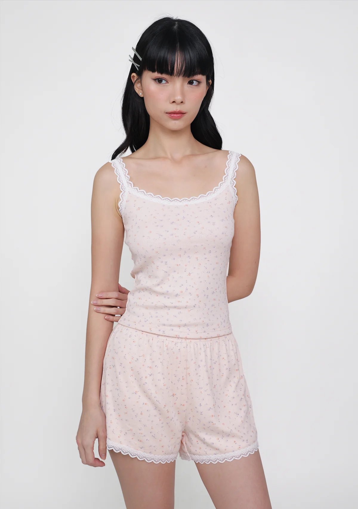 Miela Lace Trim Lounge Shorts - Image 9
