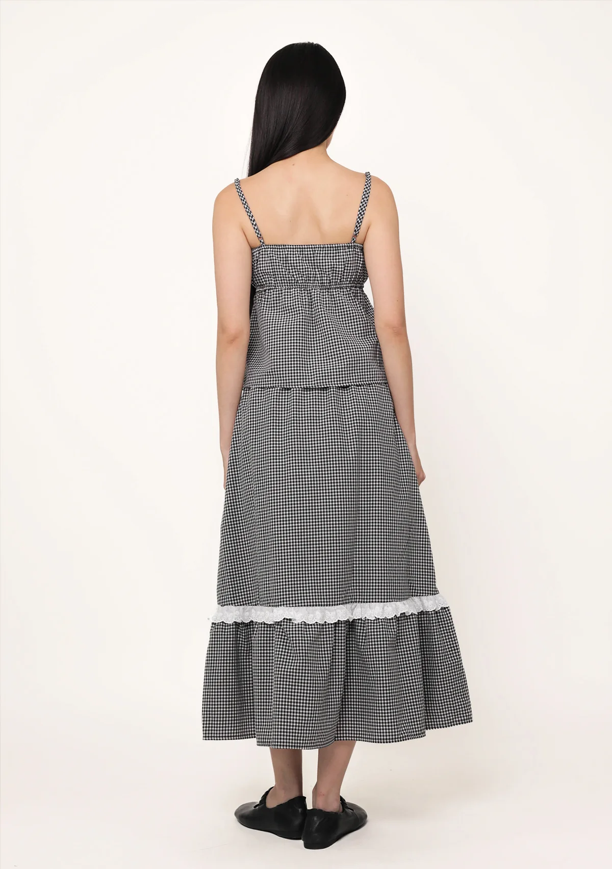 Mirelle Lace Trim Midi Skirt (Plaid) - Image 7
