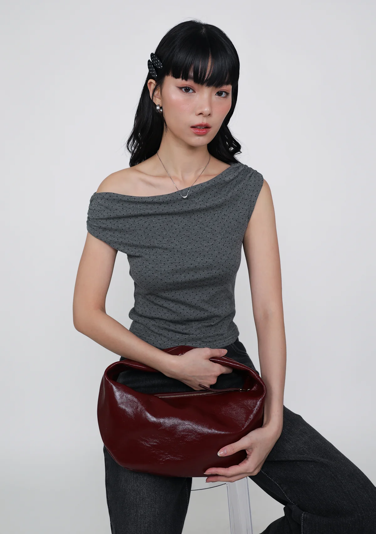 Mollie Off Shoulder Top (Polka Dot) - Image 5