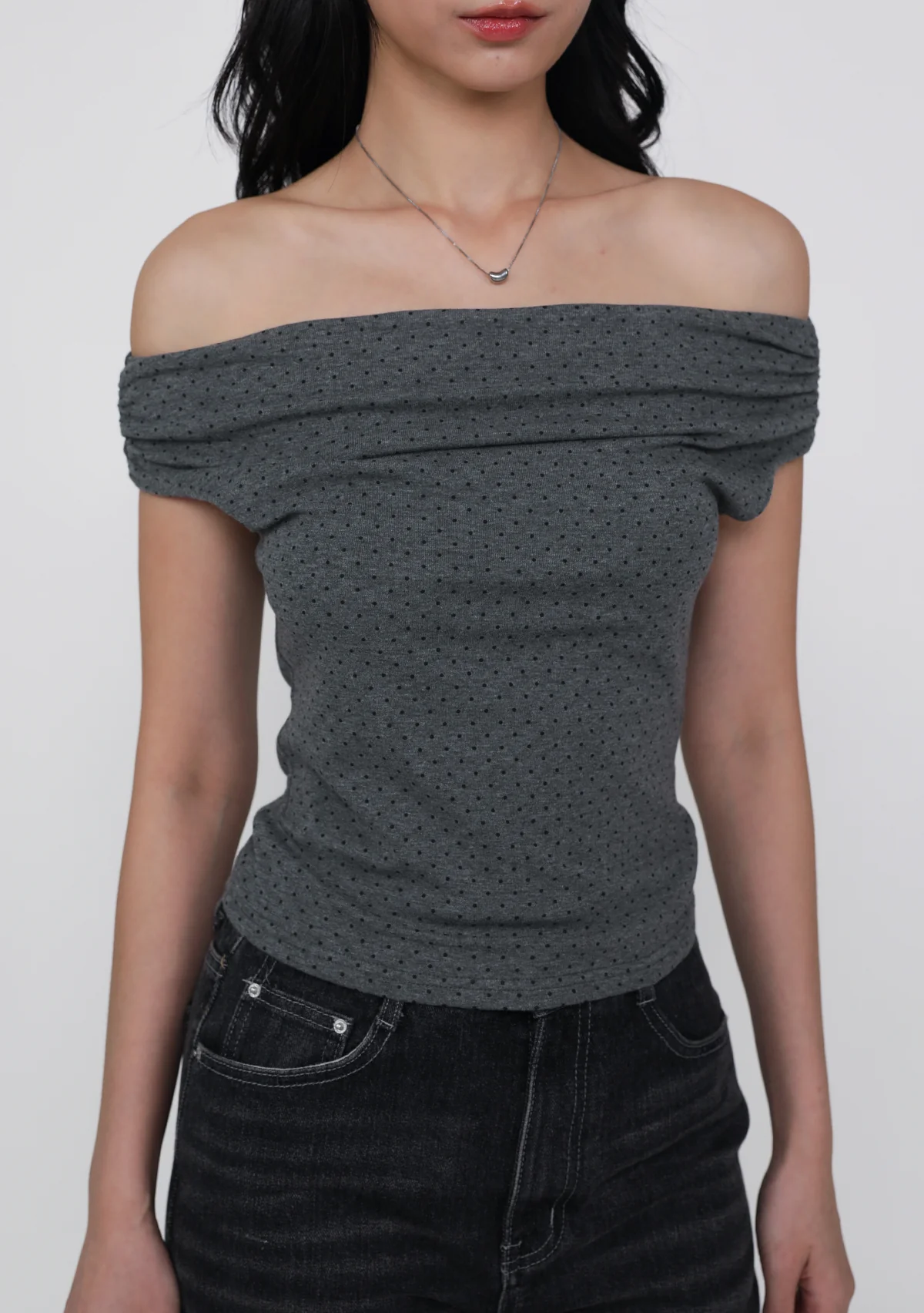 Mollie Off Shoulder Top (Polka Dot) - Image 8