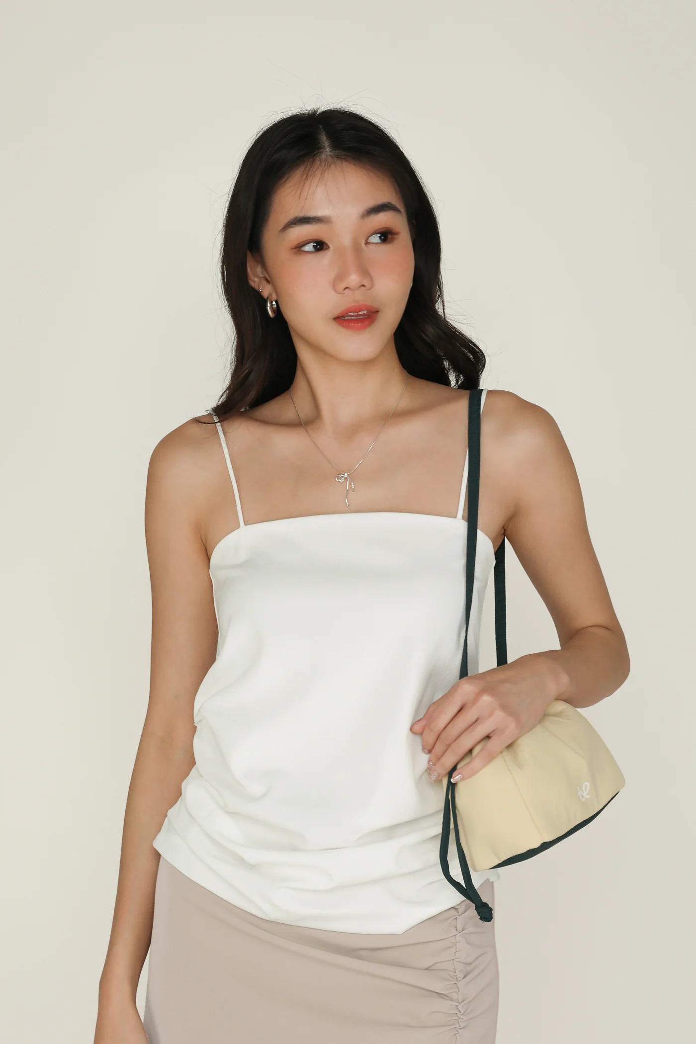Naura Ruched Spag Top