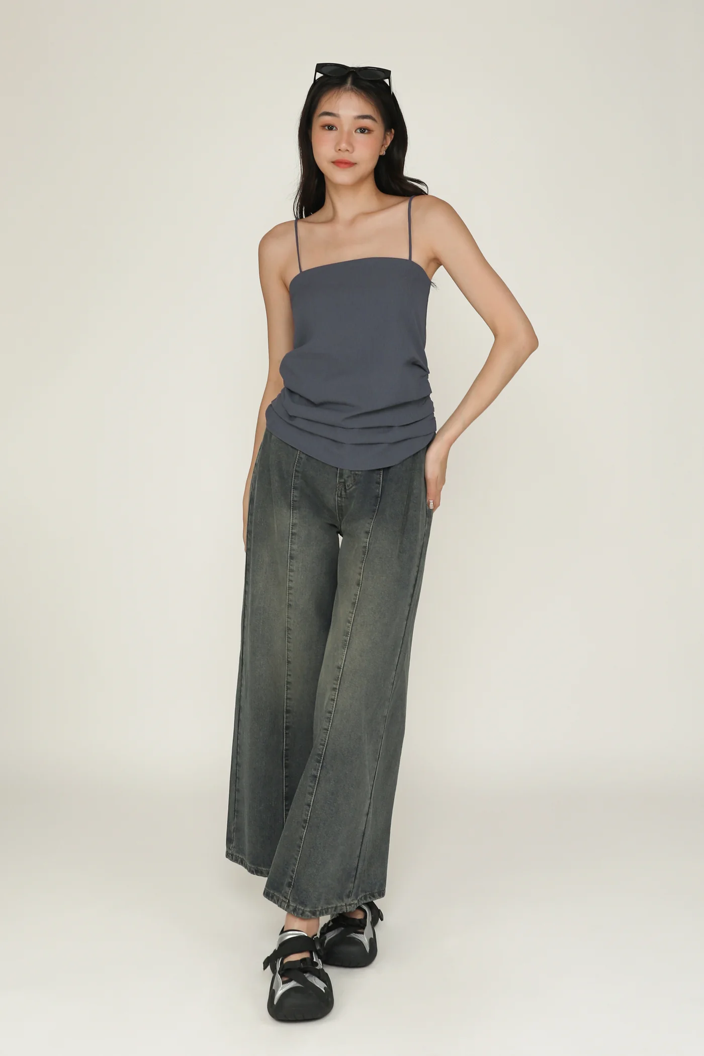 Naura Ruched Spag Top - Image 13