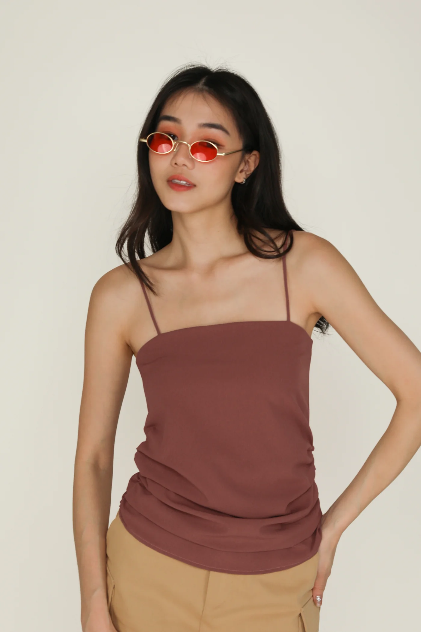 Naura Ruched Spag Top - Image 16