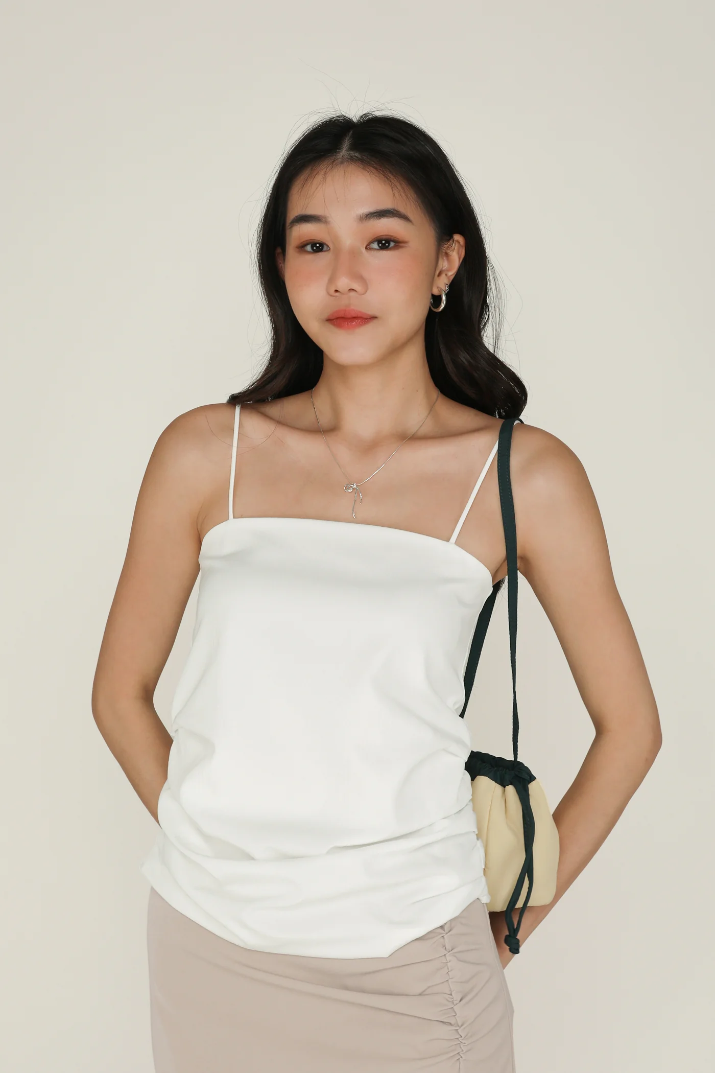 Naura Ruched Spag Top - Image 3