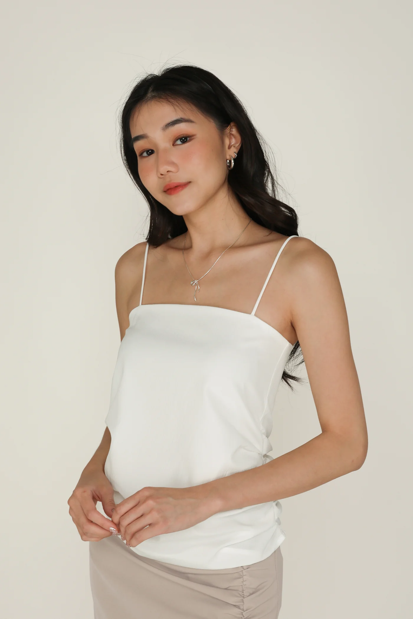 Naura Ruched Spag Top - Image 5