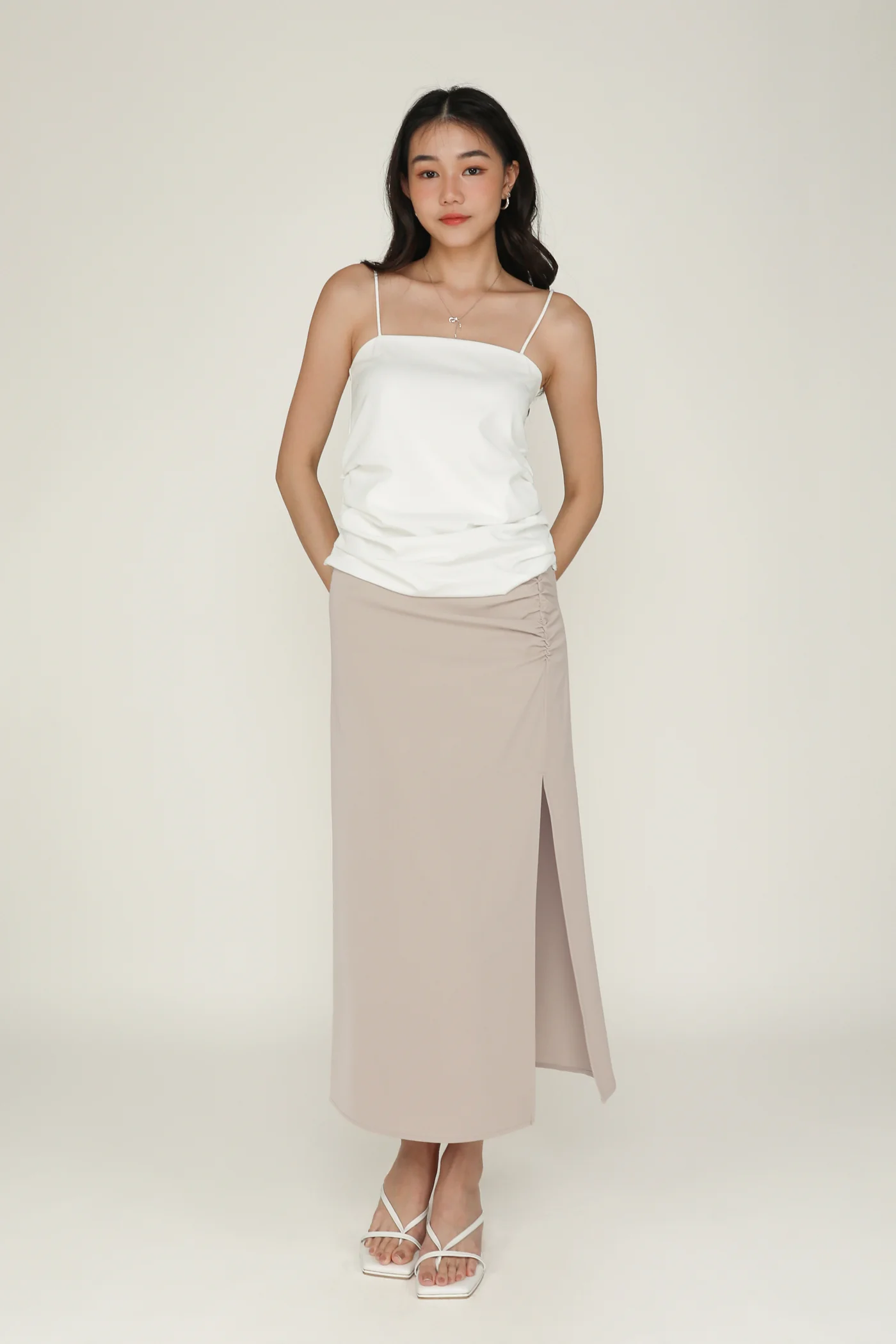 Naura Ruched Spag Top - Image 6
