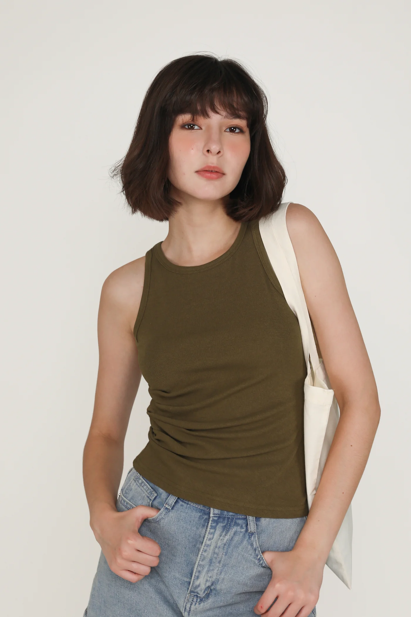 Nelle Ruched Side Asymmetrical Top - Image 17