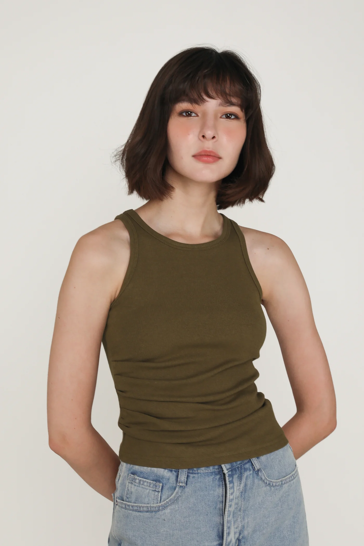 Nelle Ruched Side Asymmetrical Top - Image 19