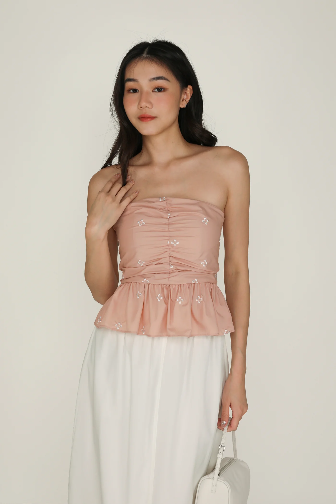 Nina Embroidery Padded Babydoll Tube Top - Image 11