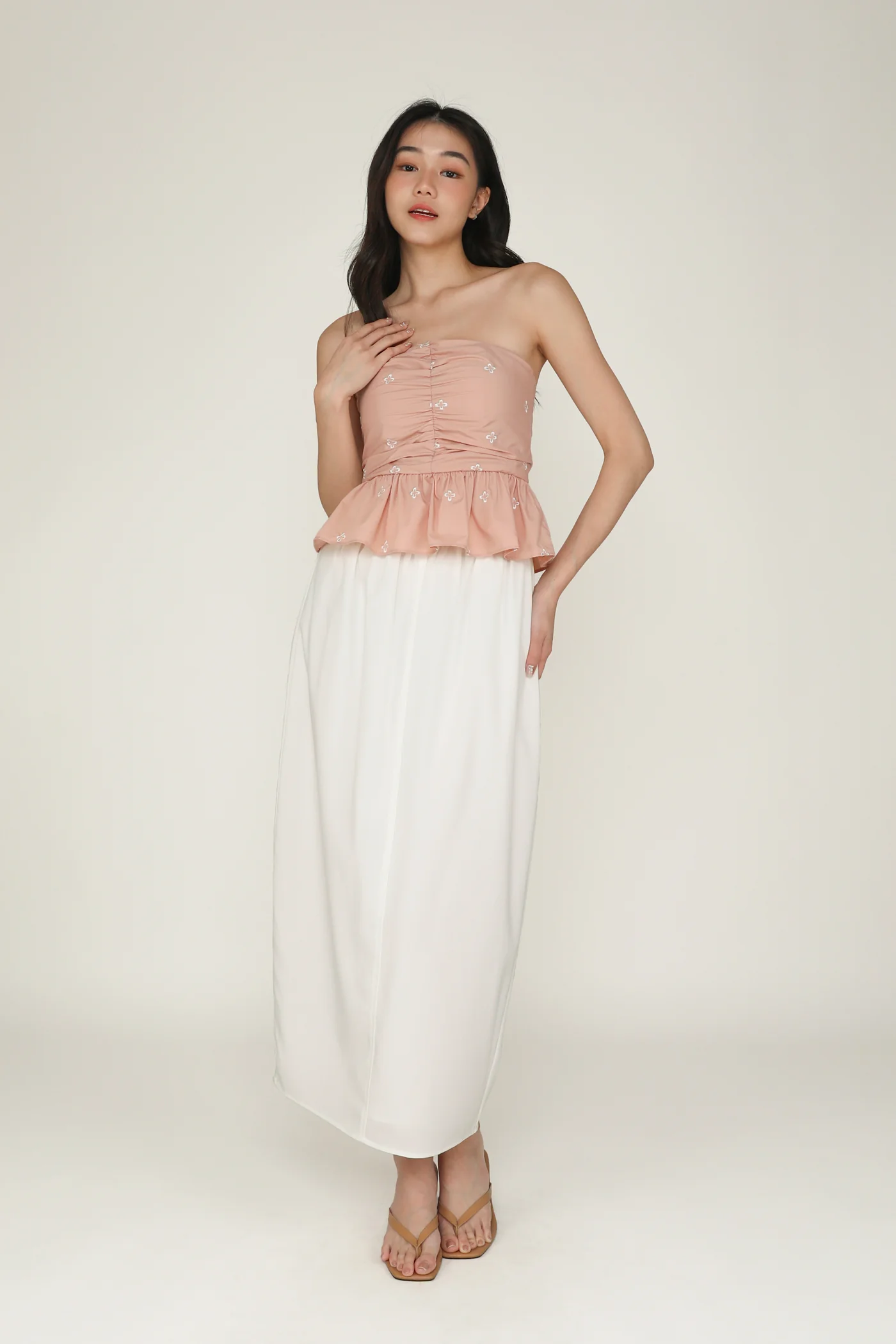 Nina Embroidery Padded Babydoll Tube Top - Image 13