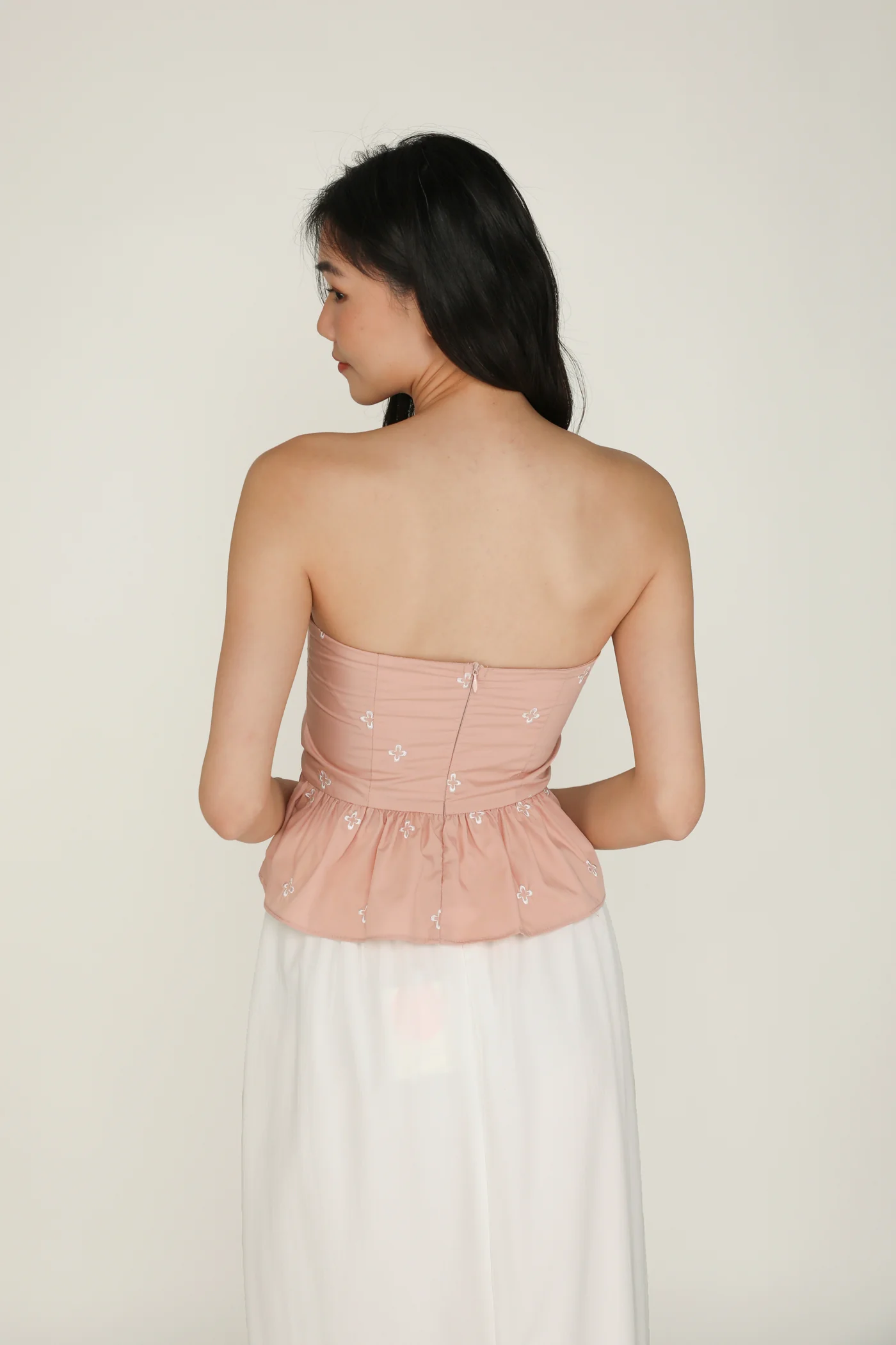 Nina Embroidery Padded Babydoll Tube Top - Image 14