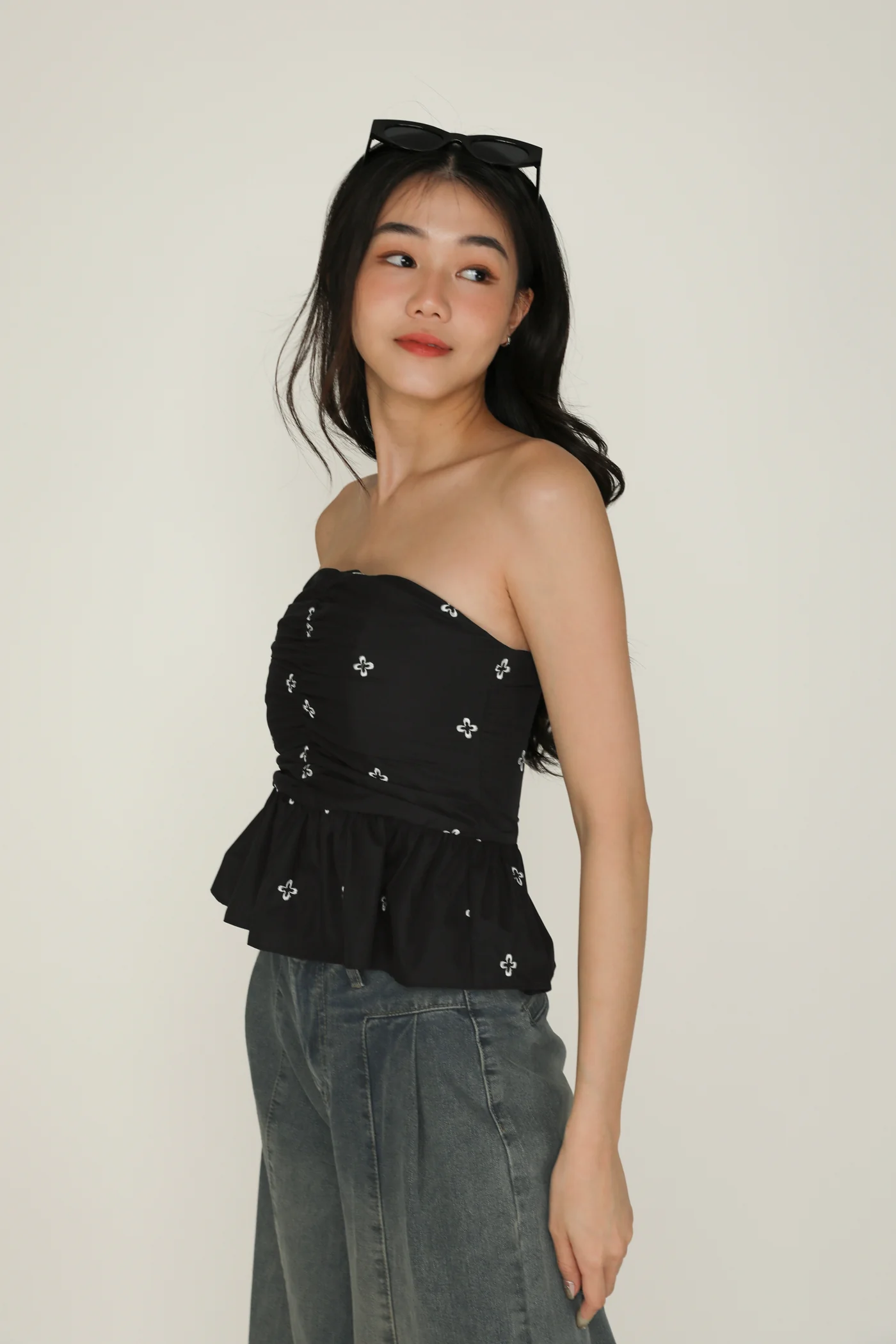 Nina Embroidery Padded Babydoll Tube Top - Image 19