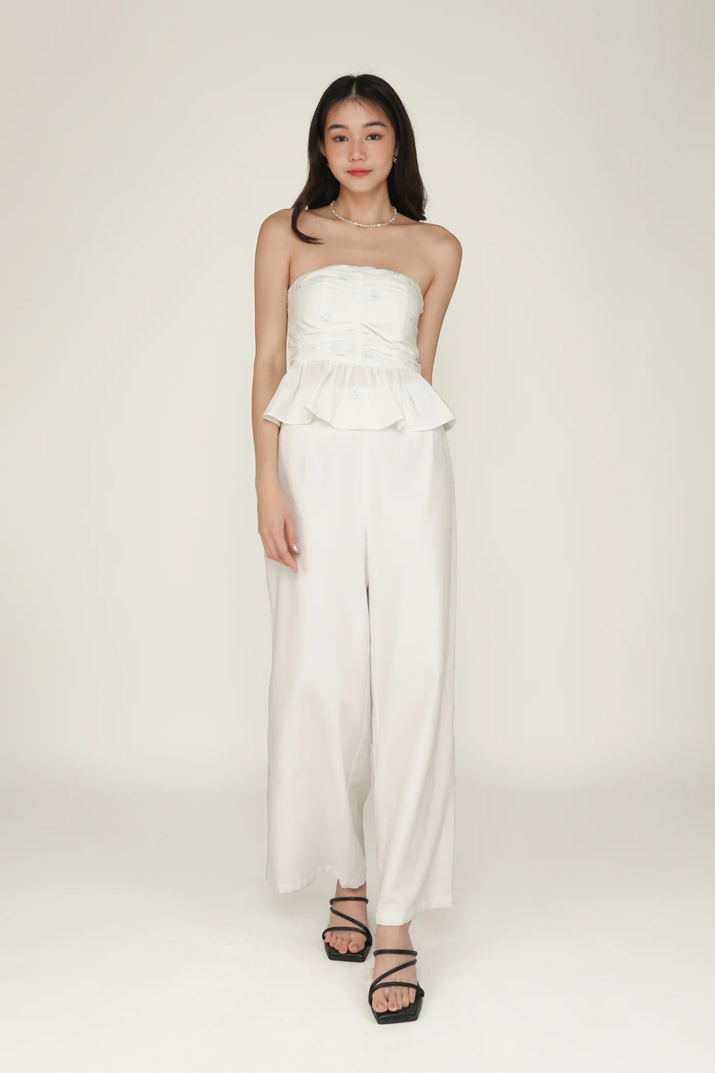 Nina Embroidery Padded Babydoll Tube Top - Image 6