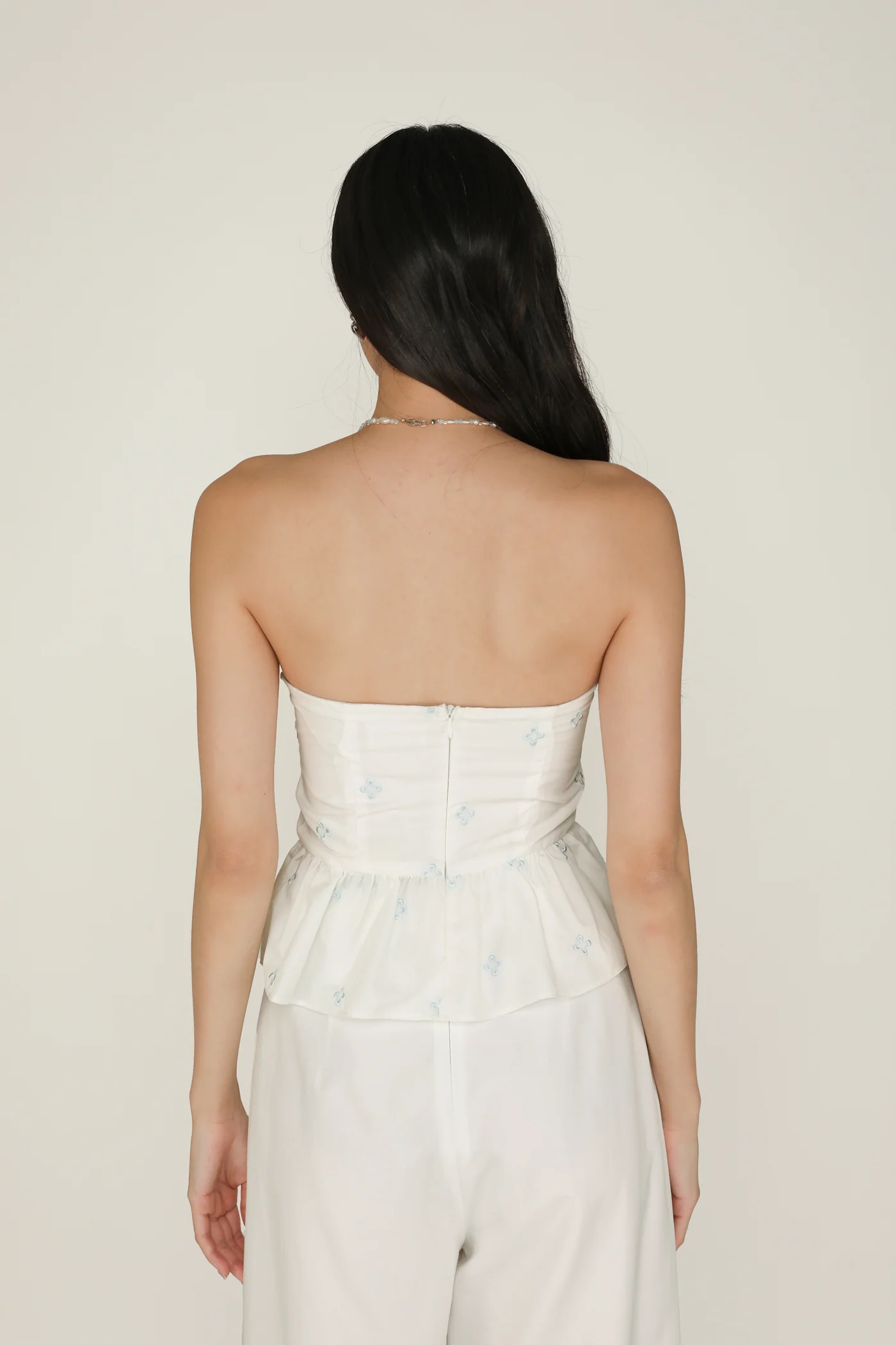 Nina Embroidery Padded Babydoll Tube Top - Image 7