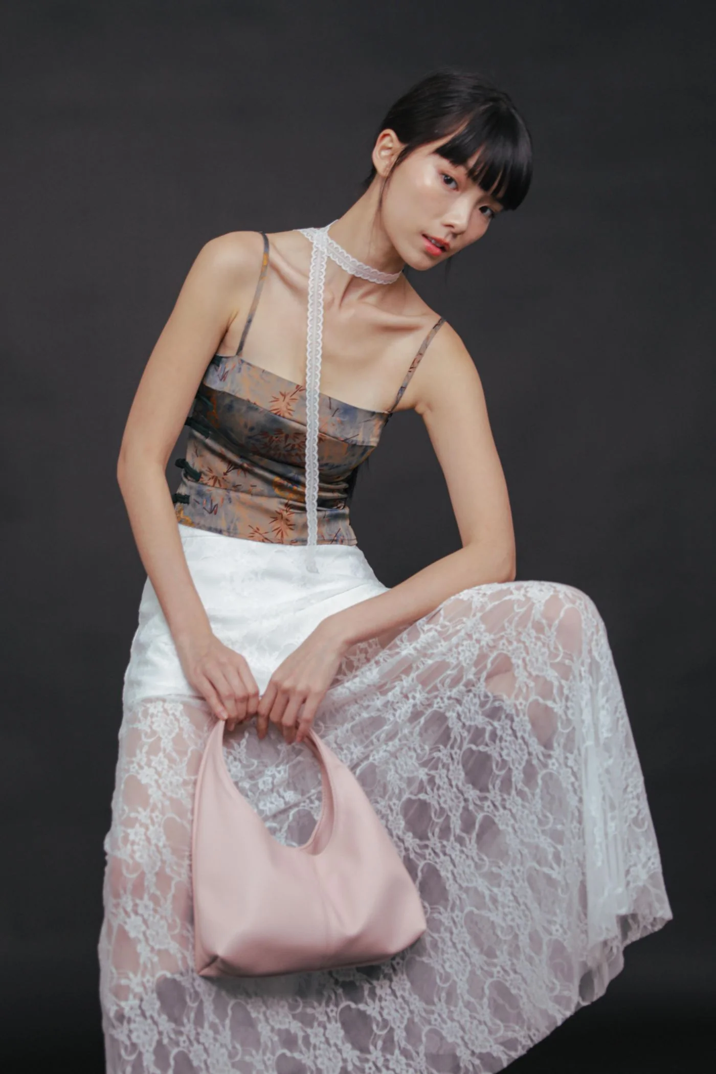 Noir Lace Overlay Maxi Skirt