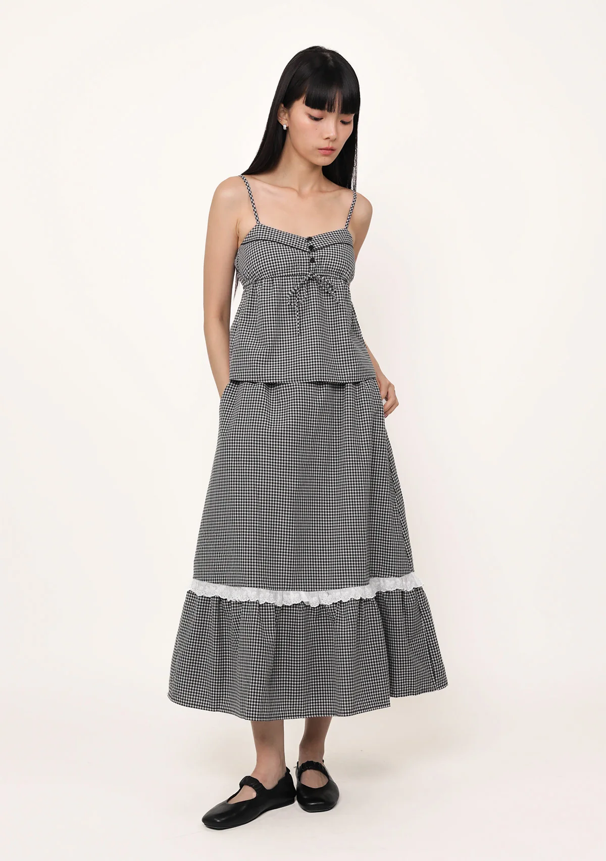 Nora Babydoll Padded Top (Plaid) - Image 2