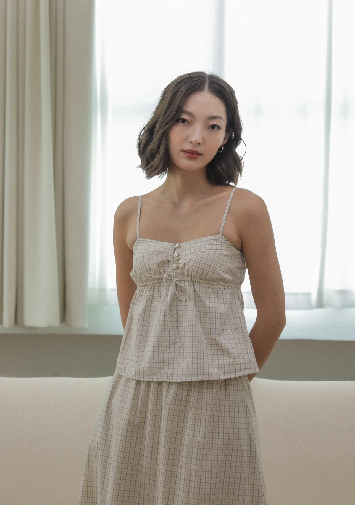 Nora Babydoll Padded Top (Plaid) - Image 3