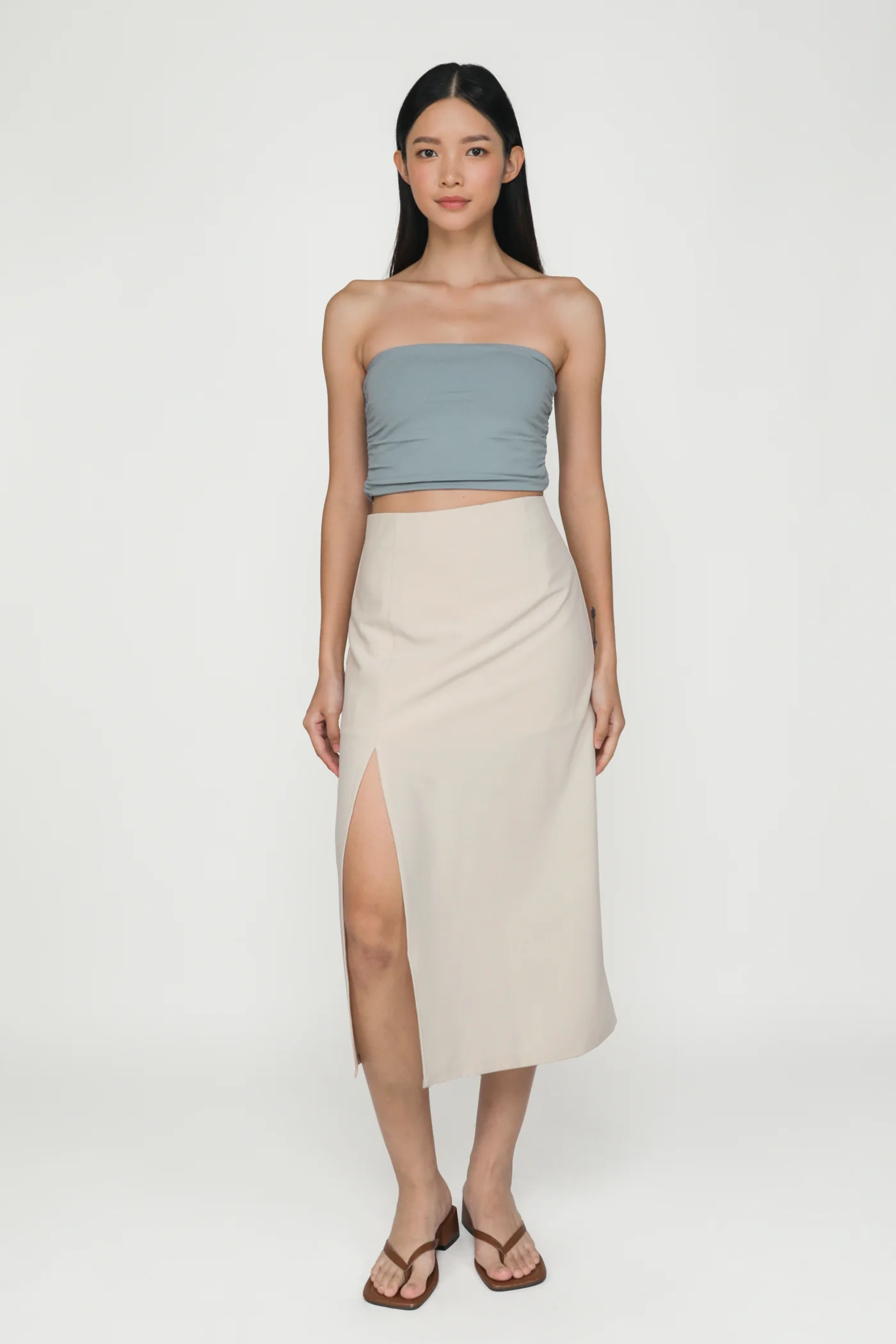 Nyla Front Slit Midi Skirt - Image 27