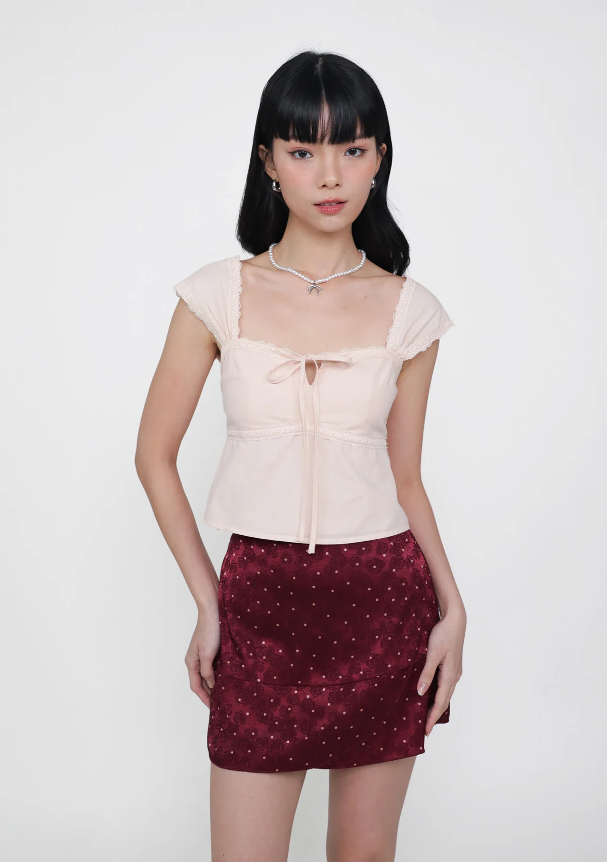 Nyu Ribbon Lace Trim Padded Top - Image 4
