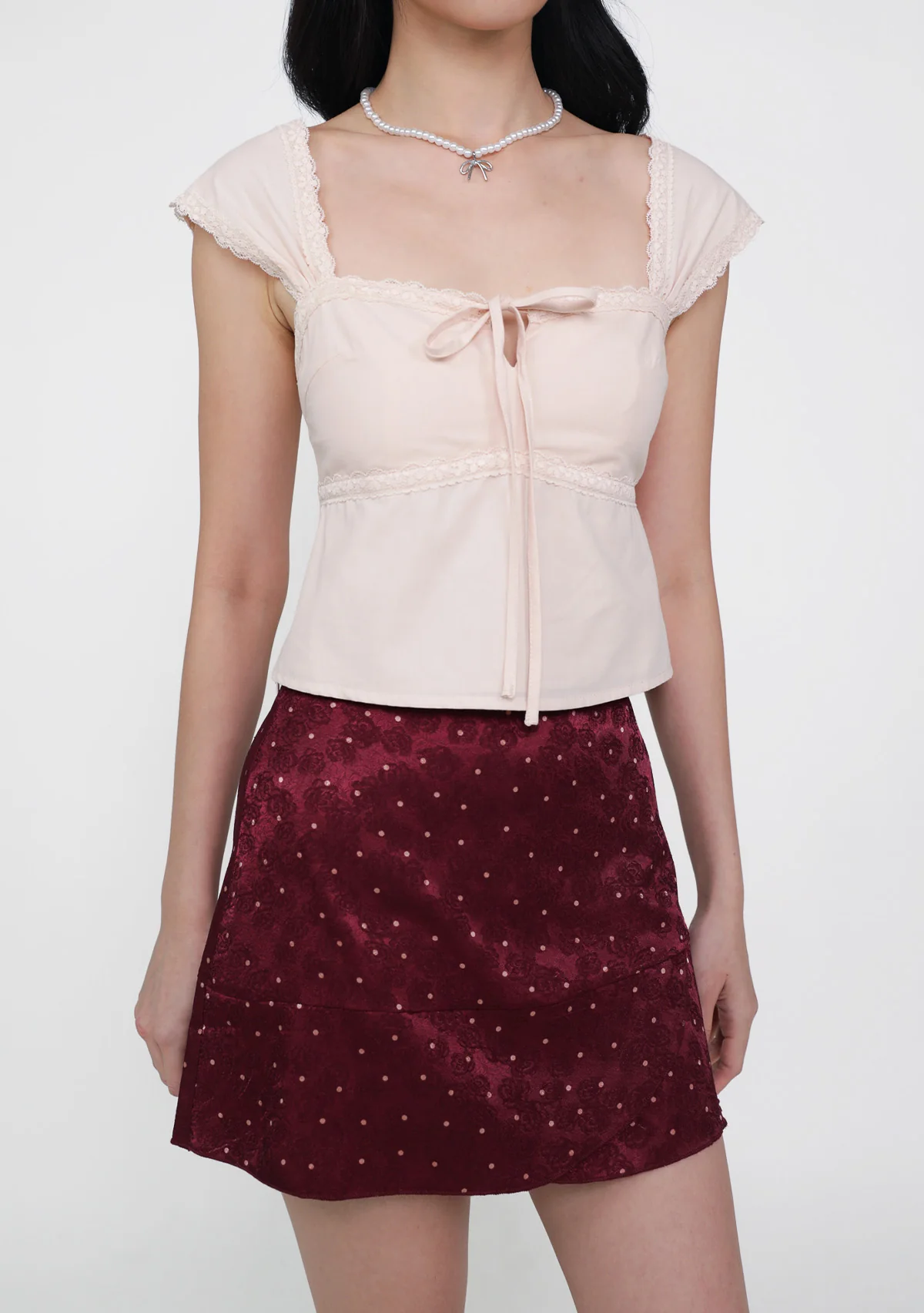 Nyu Ribbon Lace Trim Padded Top - Image 5