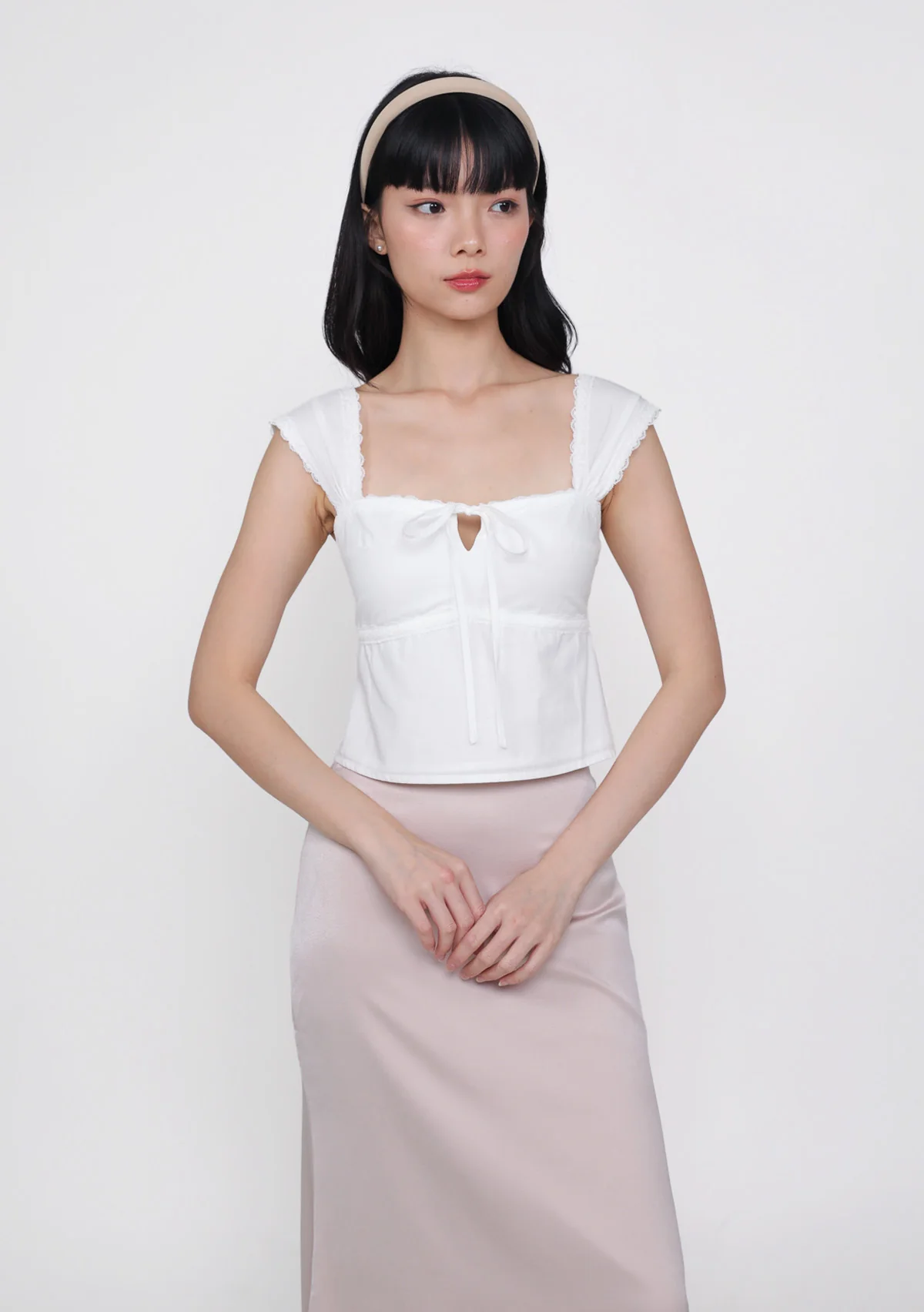 Nyu Ribbon Lace Trim Padded Top - Image 8