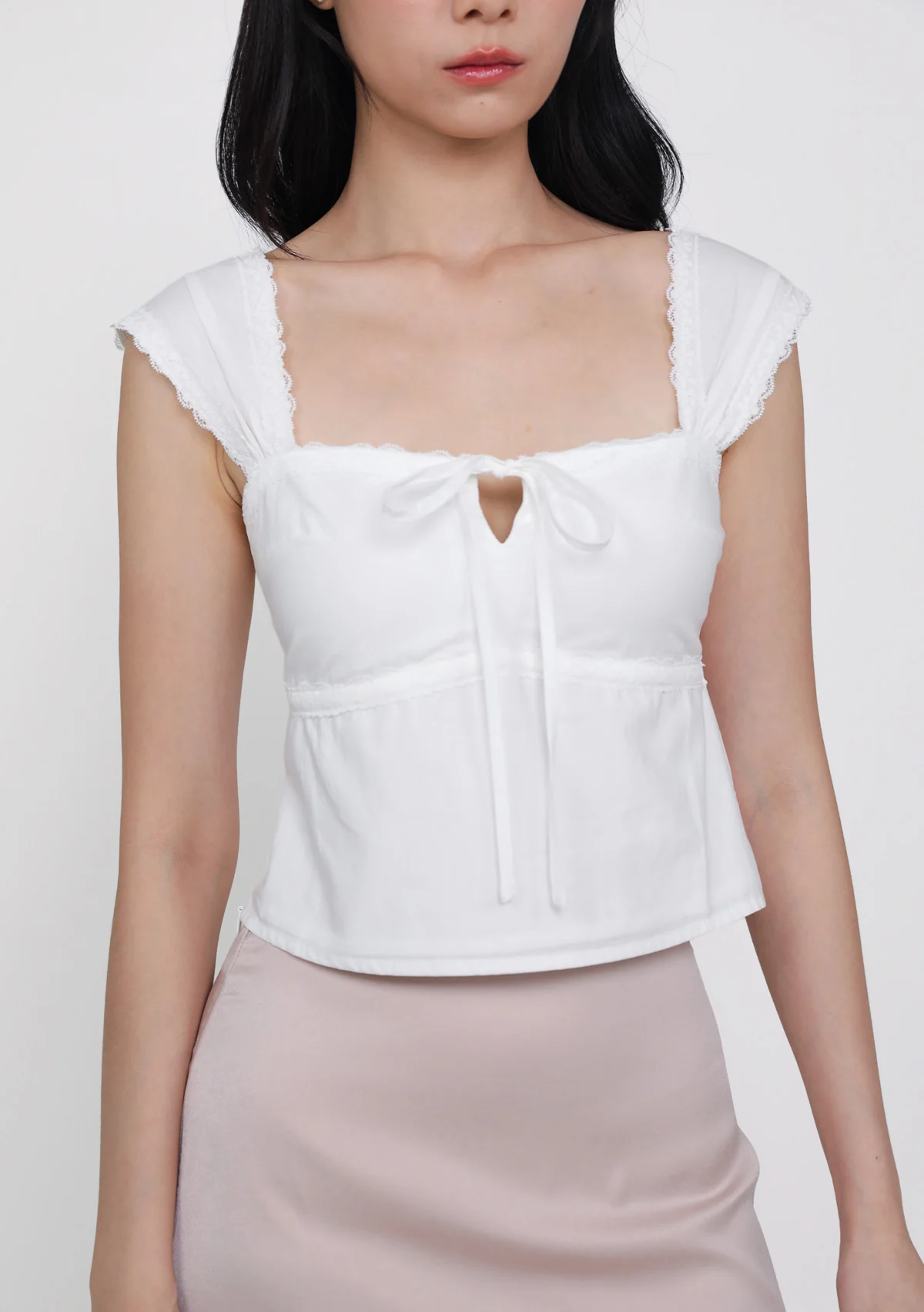 Nyu Ribbon Lace Trim Padded Top - Image 9
