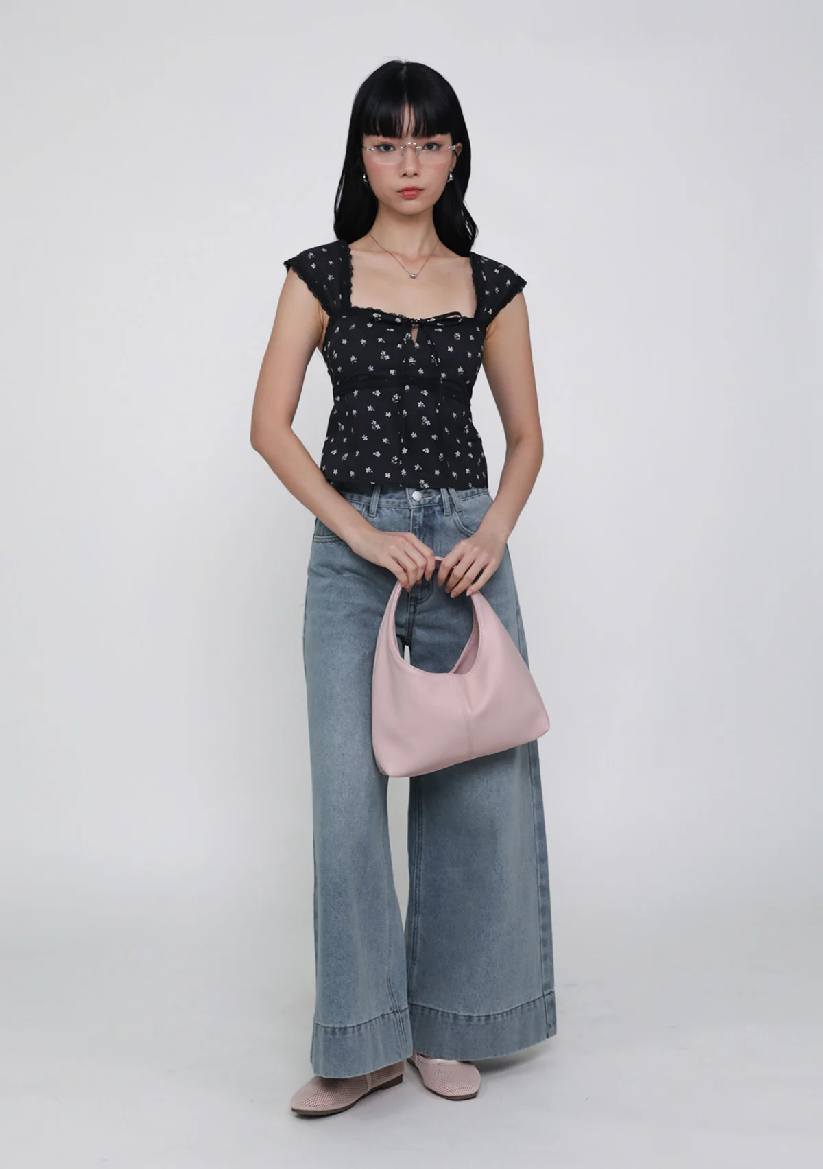 Nyu Ribbon Lace Trim Padded Top (Floral) - Image 12