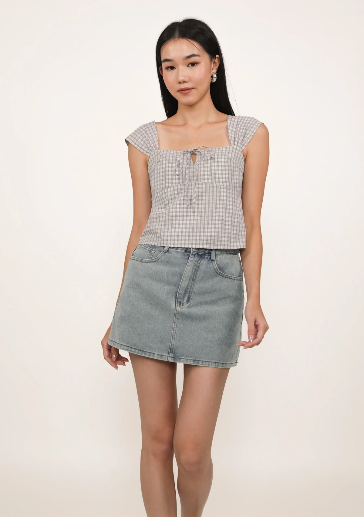 Nyu Ribbon Padded Top (Plaid) - Image 10