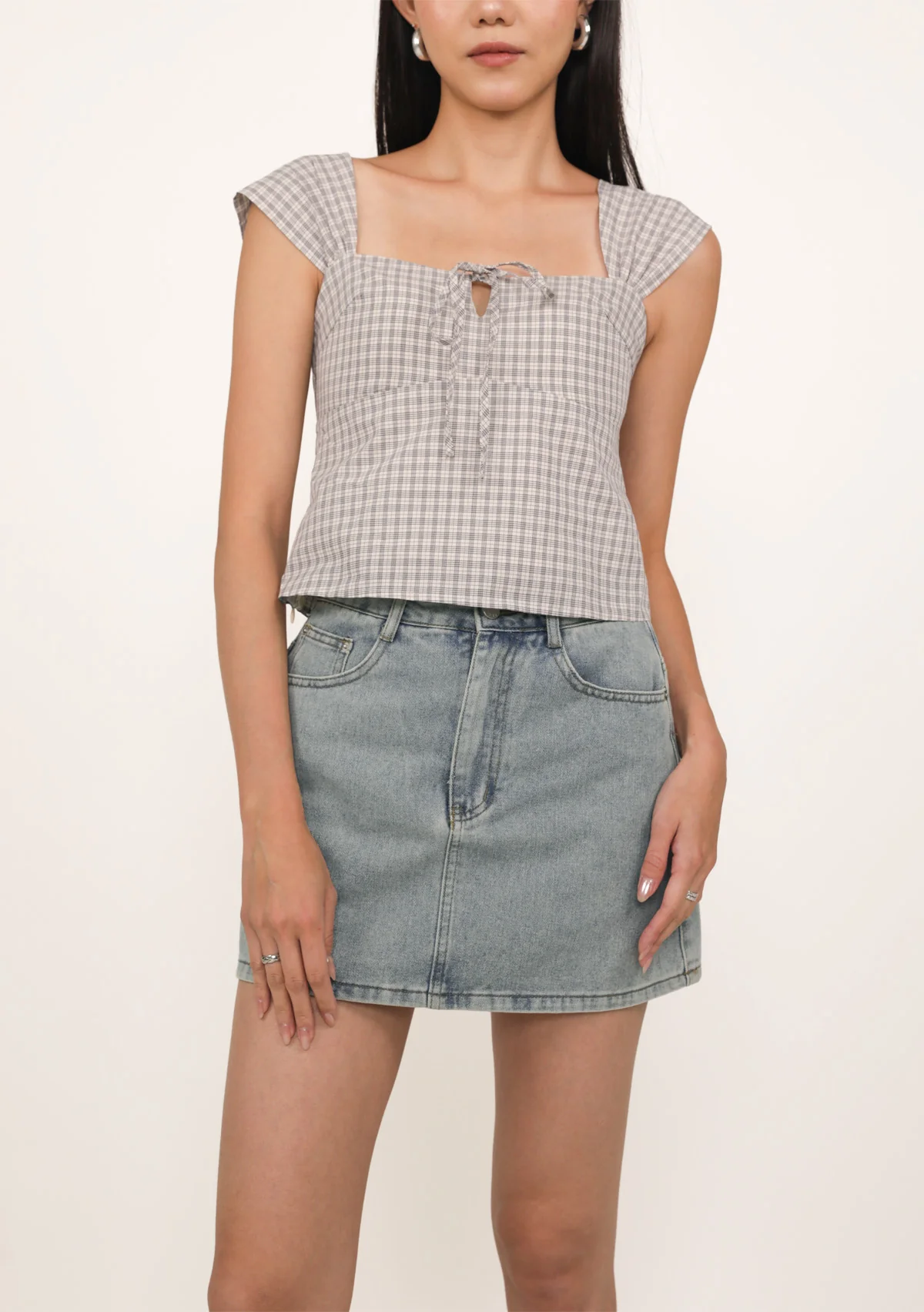Nyu Ribbon Padded Top (Plaid) - Image 11