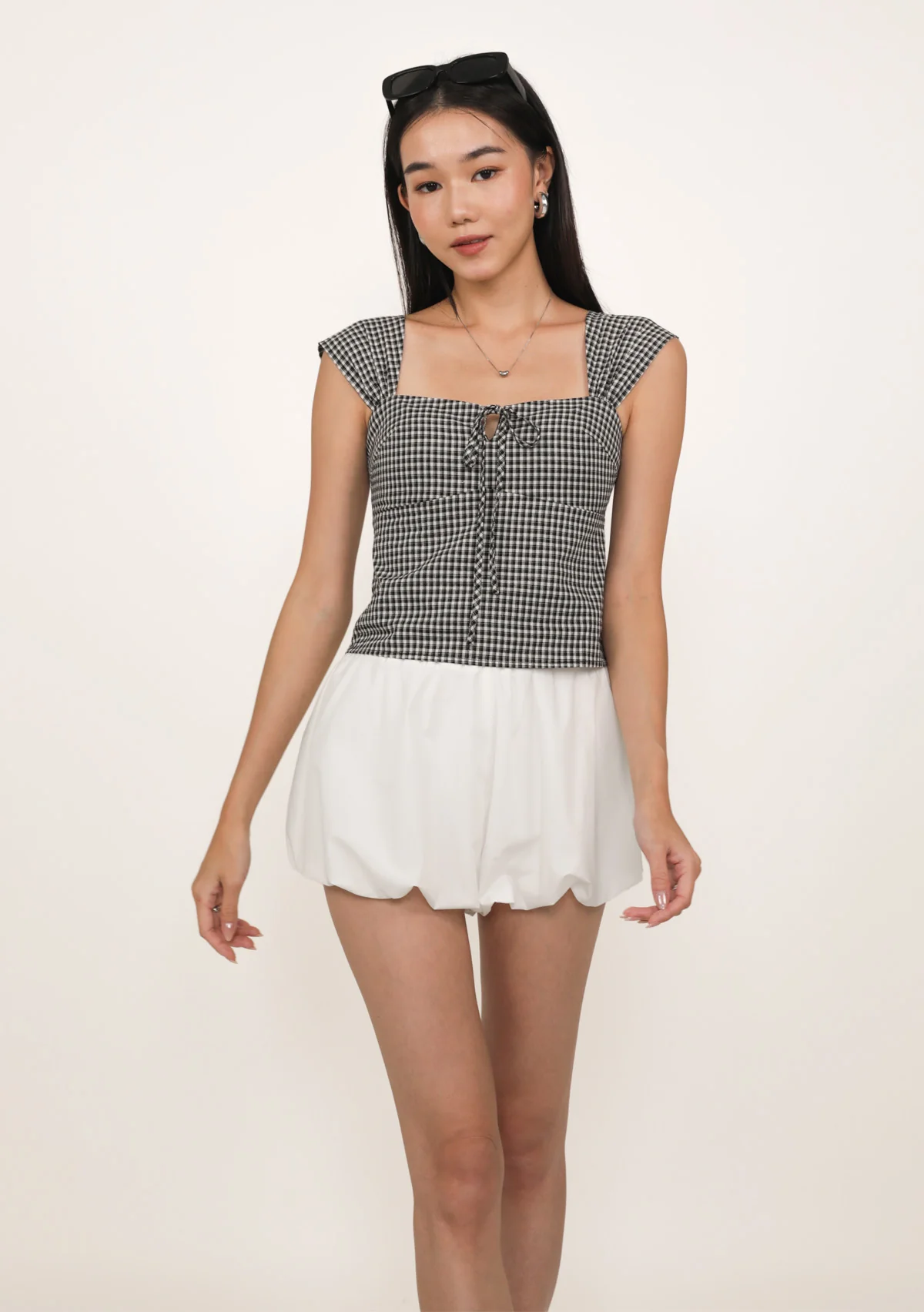 Nyu Ribbon Padded Top (Plaid) - Image 14