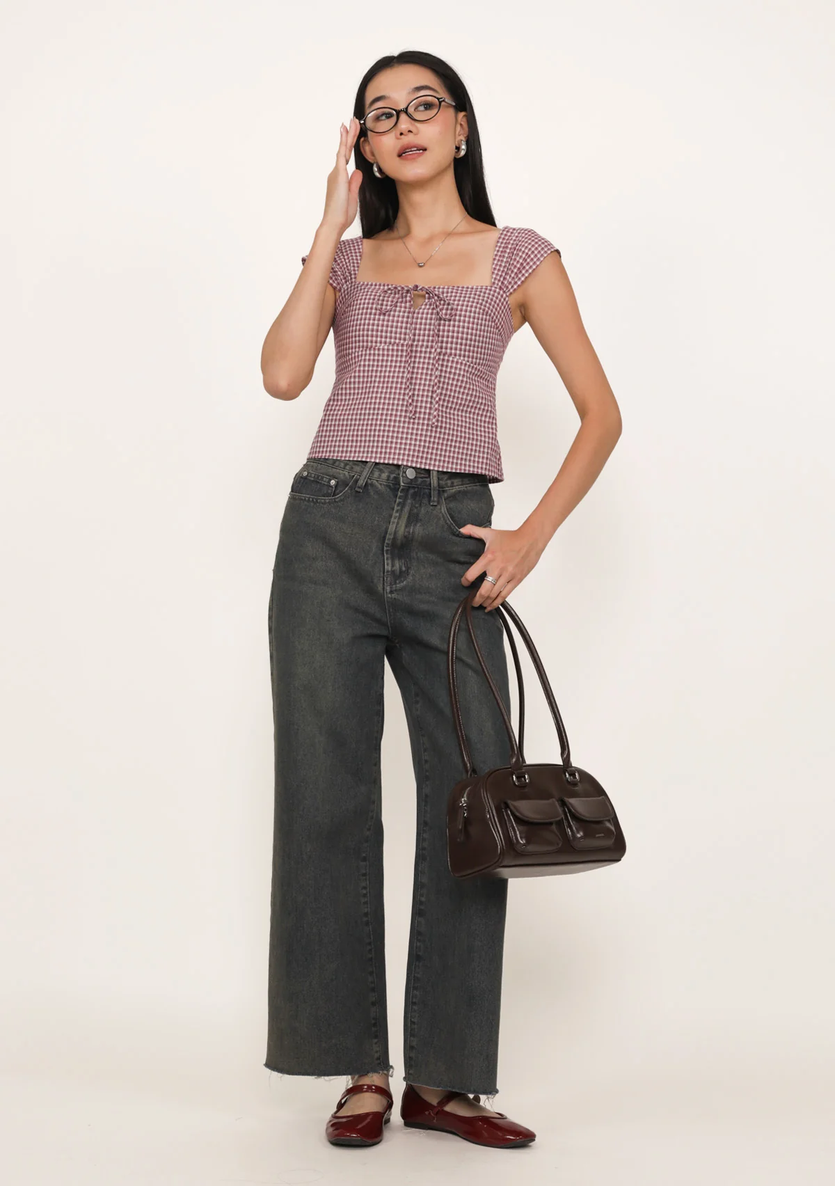 Nyu Ribbon Padded Top (Plaid) - Image 4
